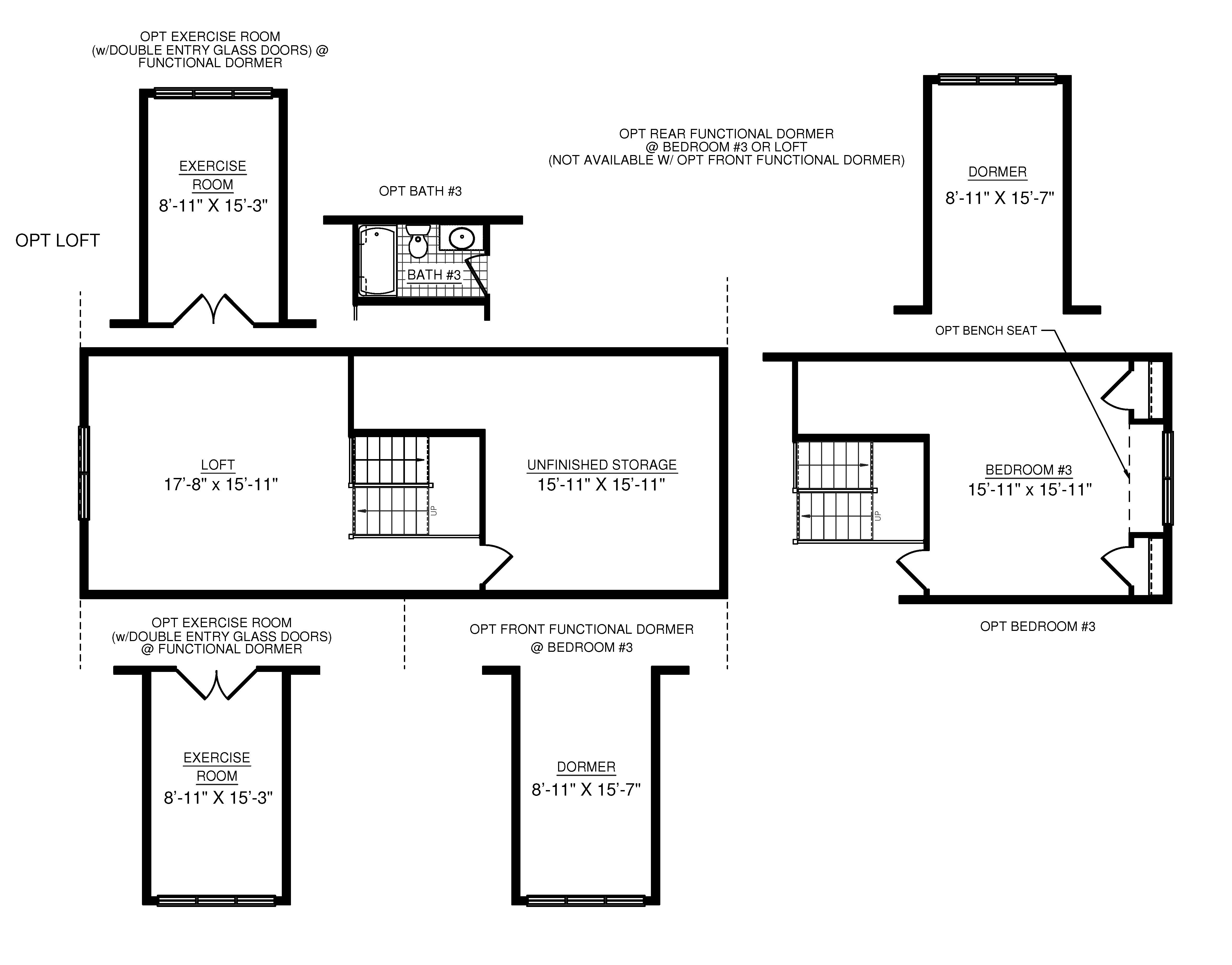 Floorplan drawing - Camden single family home - optional second level with finish options