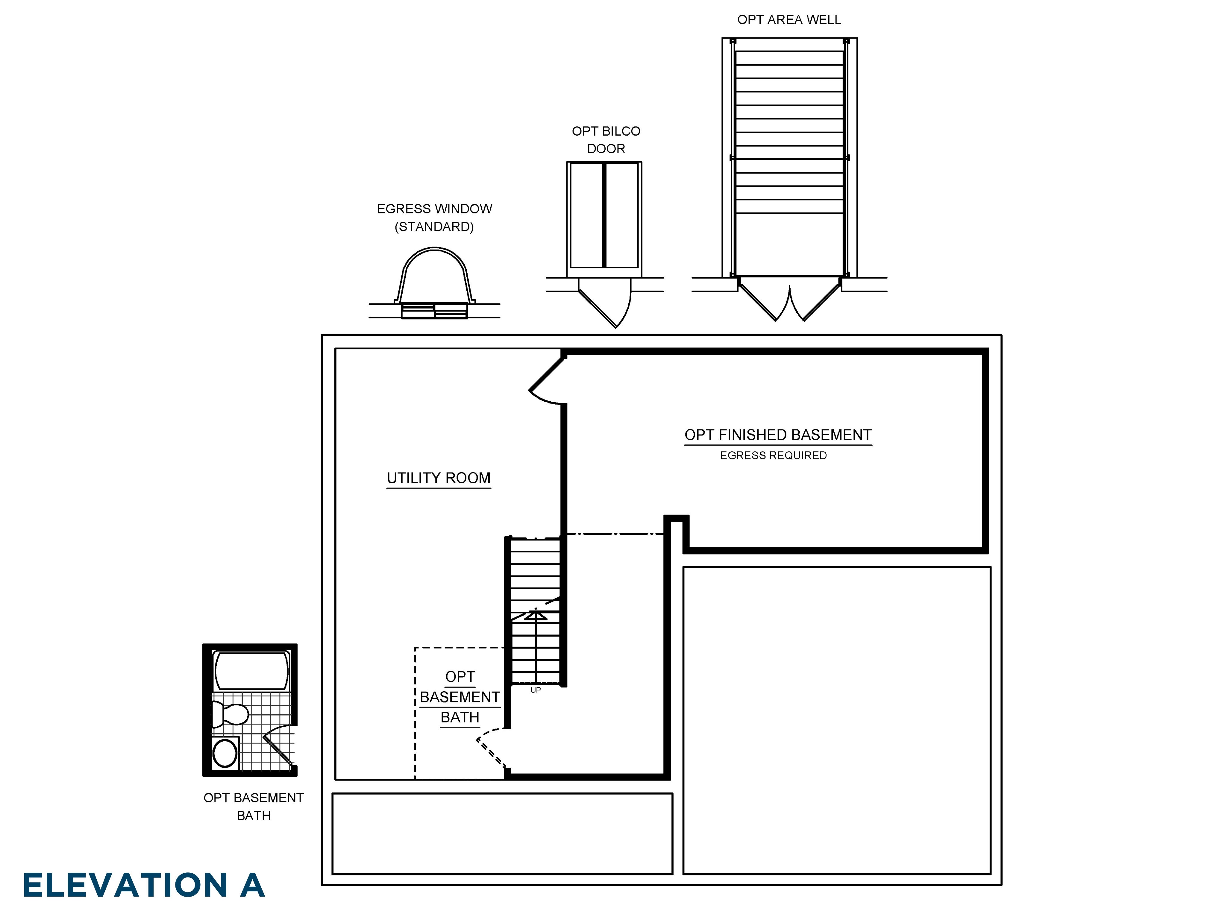 Floorplan layout - basement with optional rec room