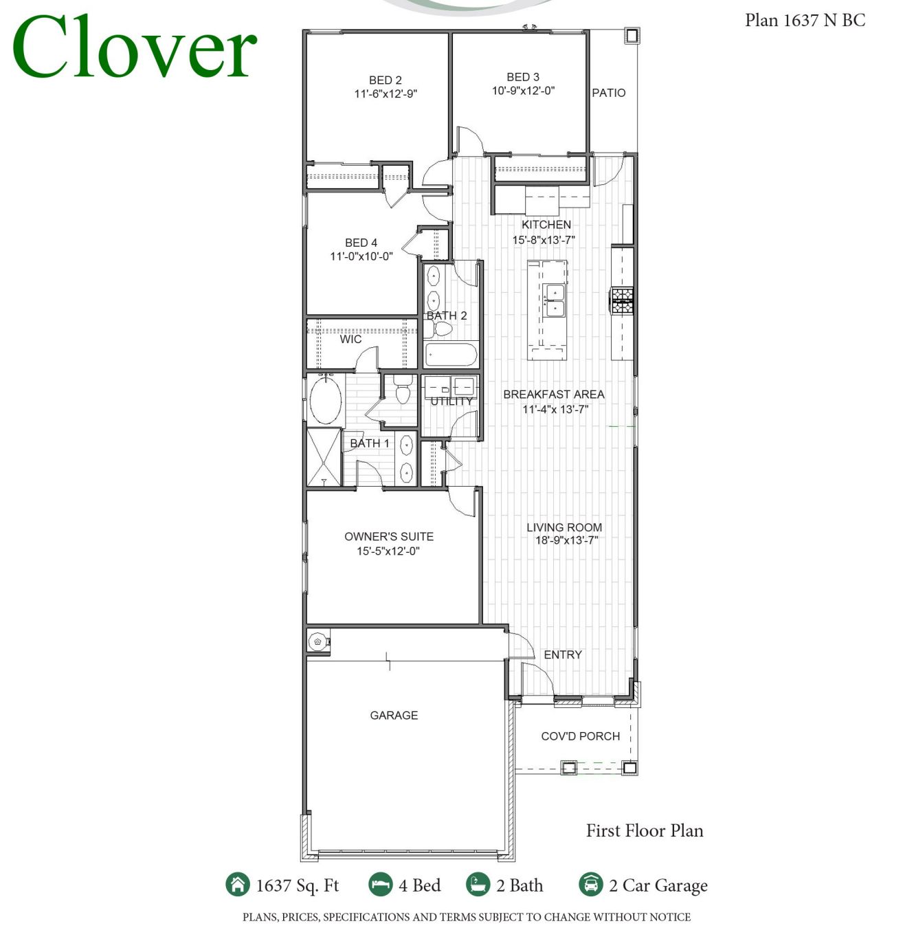 Clover 1637SB floorplan