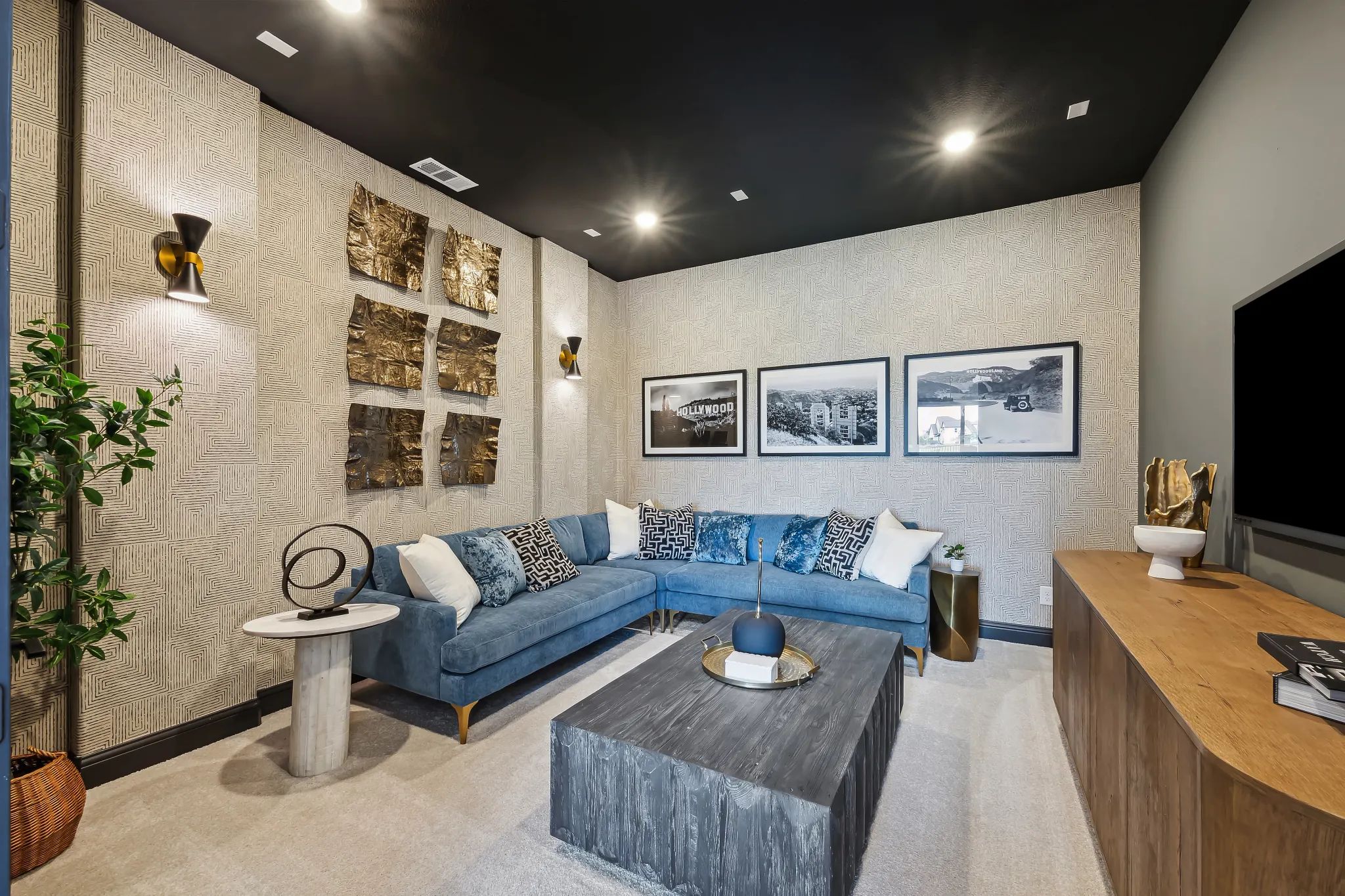 Plan 5058 media room - staged