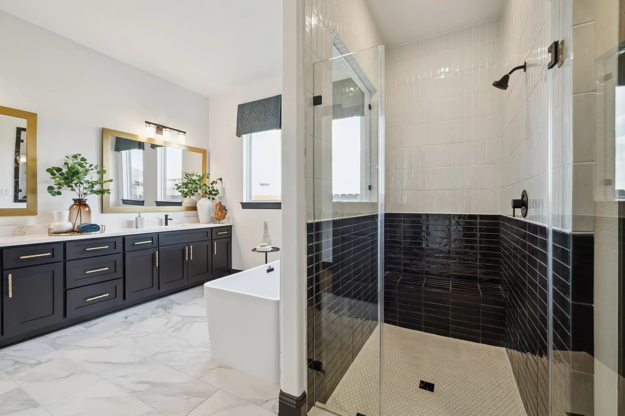 Plan 5058 primary bath - staged