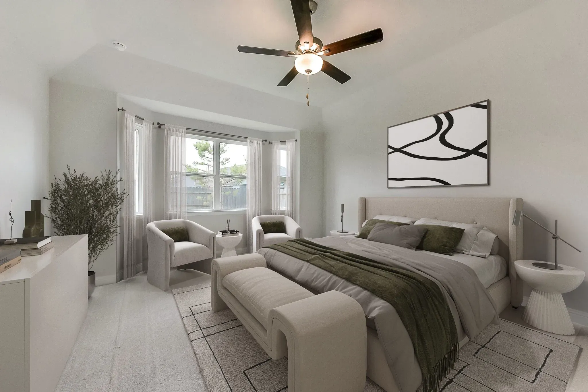 Plan 3019 primary bed - staged