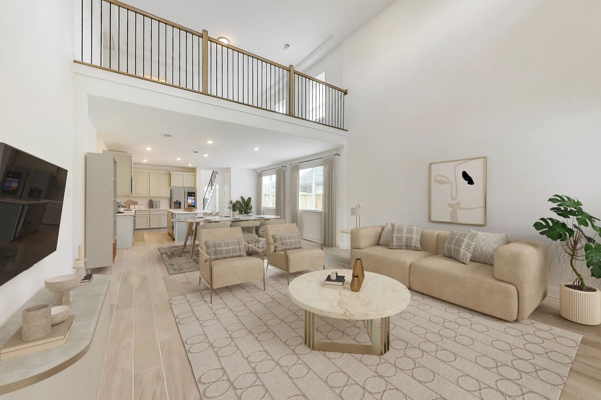 Plan 3049 great room - staged