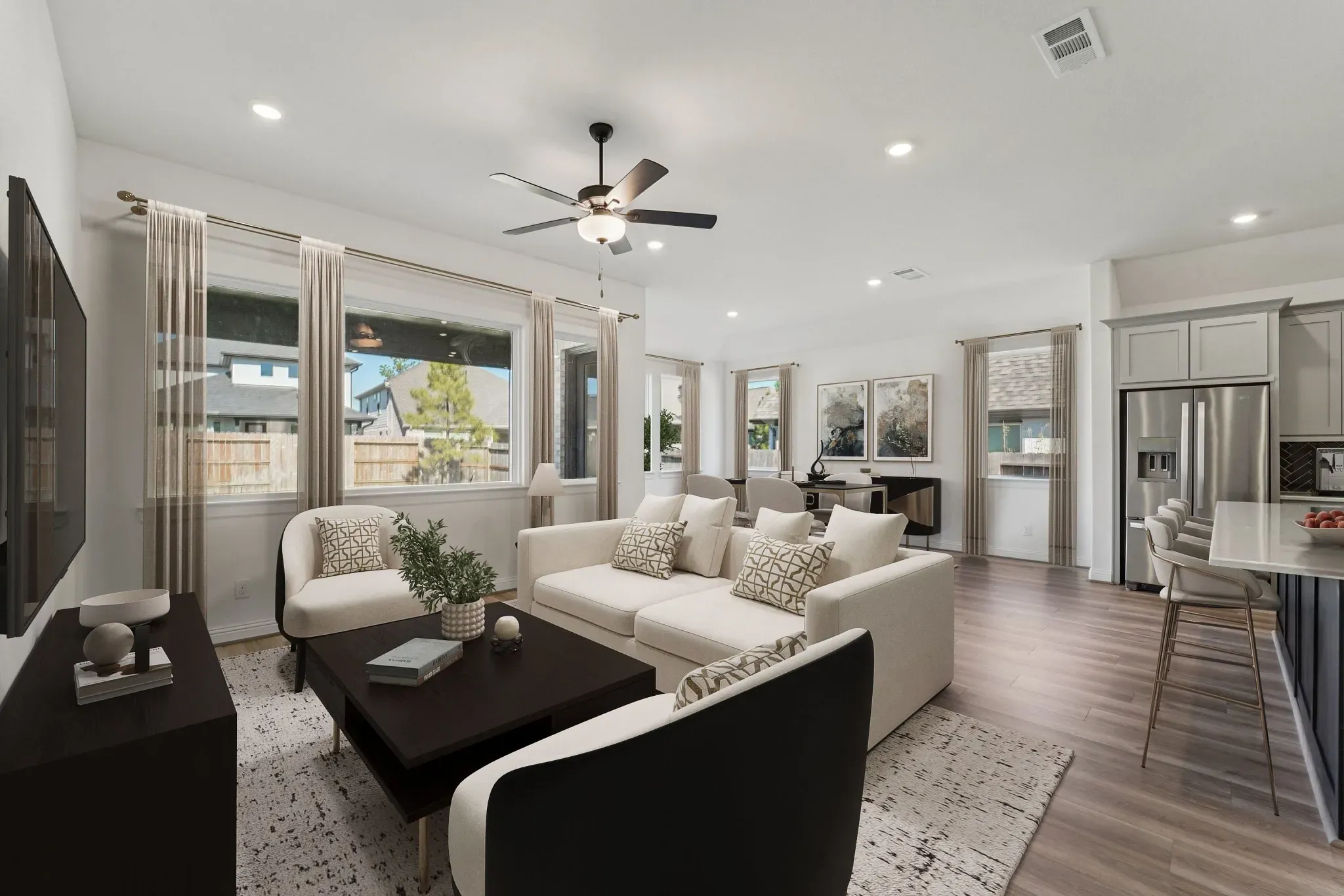 Plan 4046 great room - staged