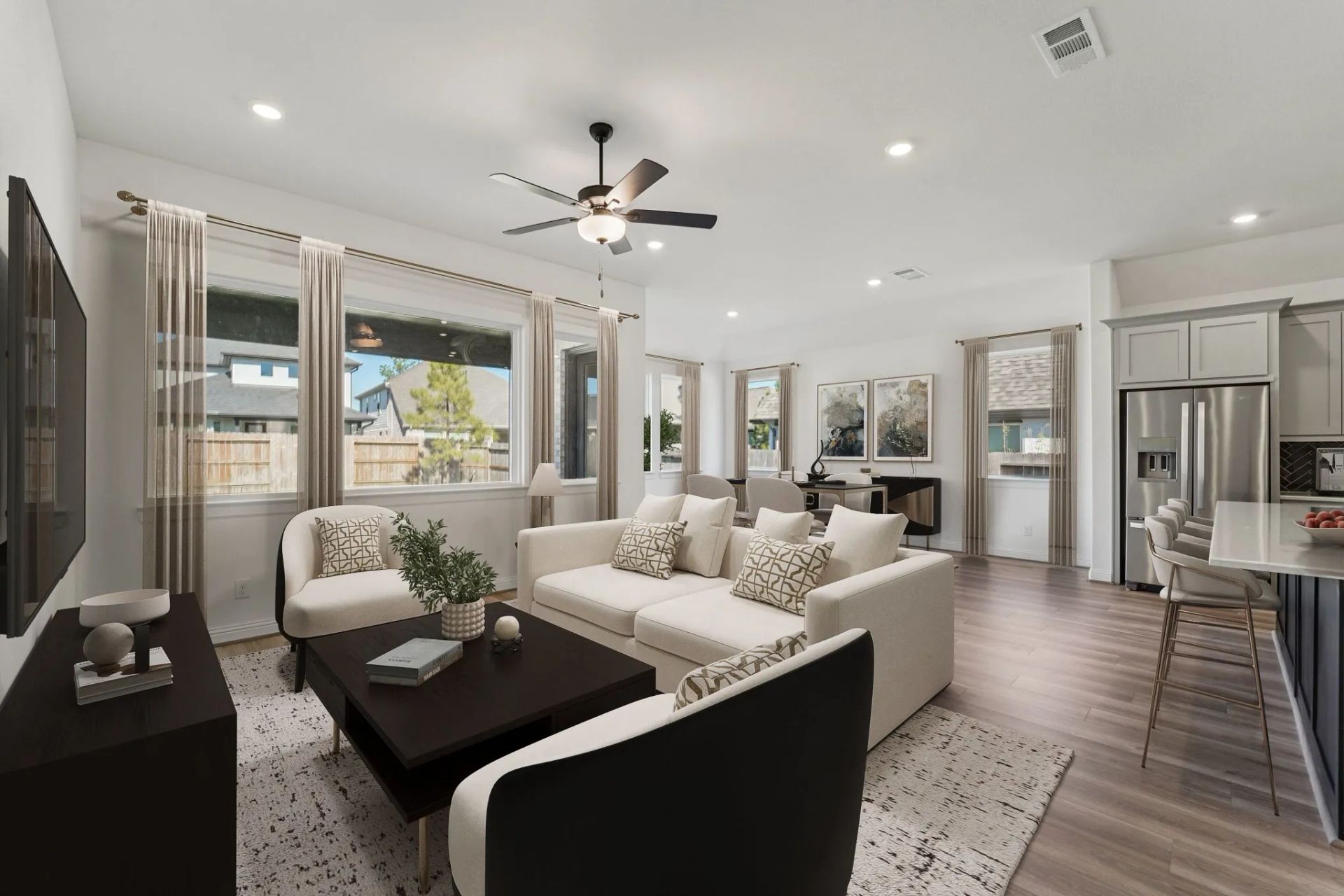 Plan 4046 great room - staged