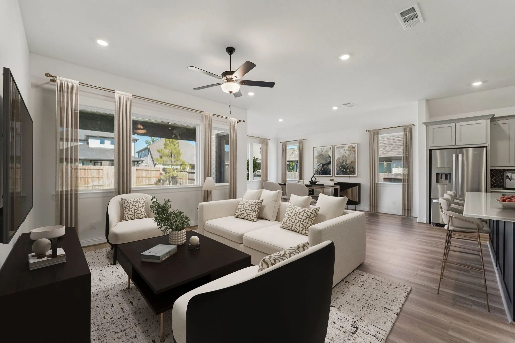 Plan 4046 great room - staged