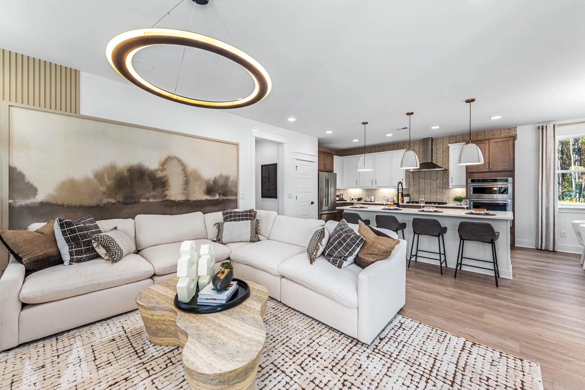 Blair Model Living Room and Kitchen