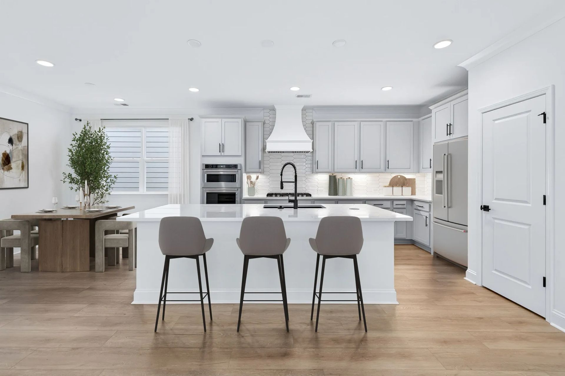 Virtually Staged Kitchen and Dining