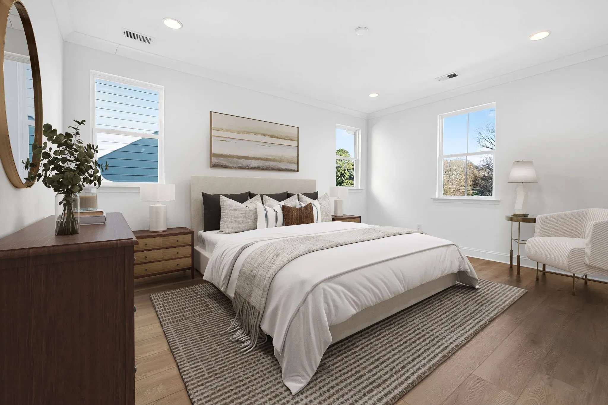 Virtually Staged Primary Bed