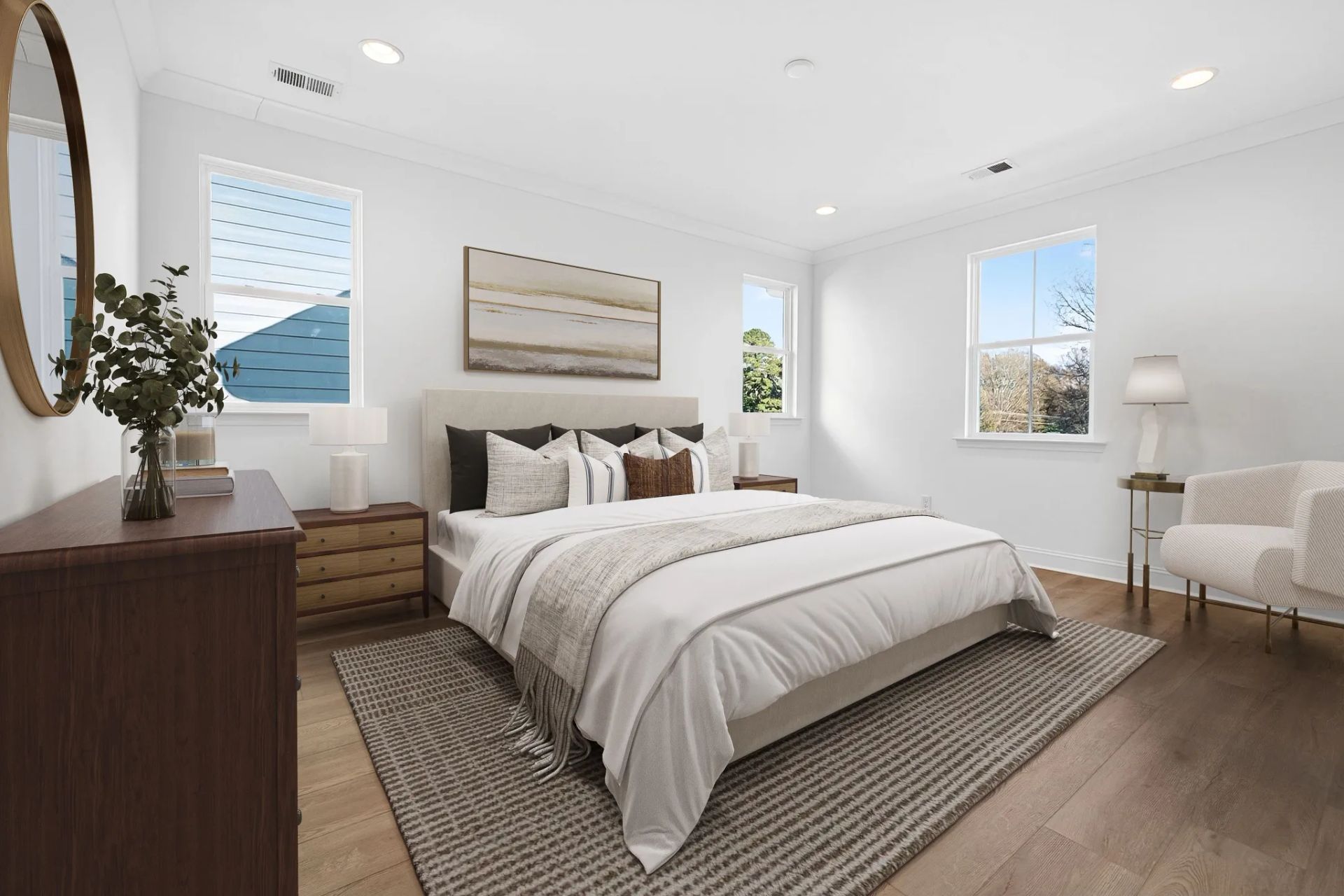 Virtually Staged Primary Bed