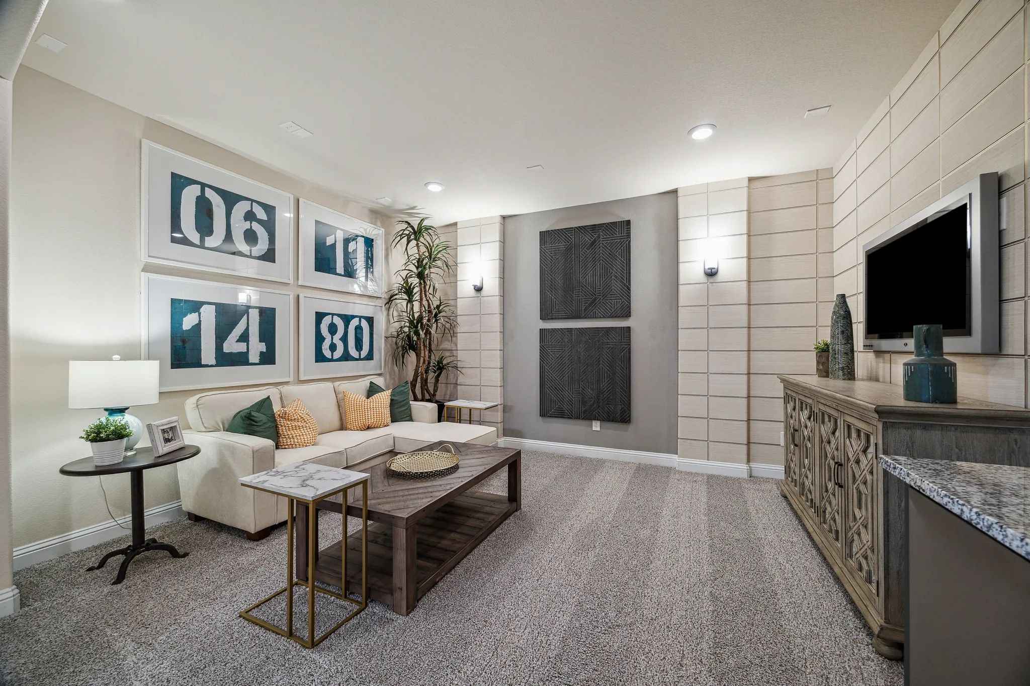 Plan 5051 media room - staged
