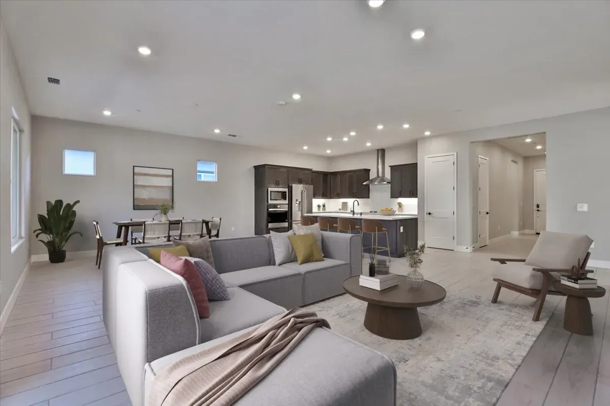 Virtually Staged Great Room & Kitchen