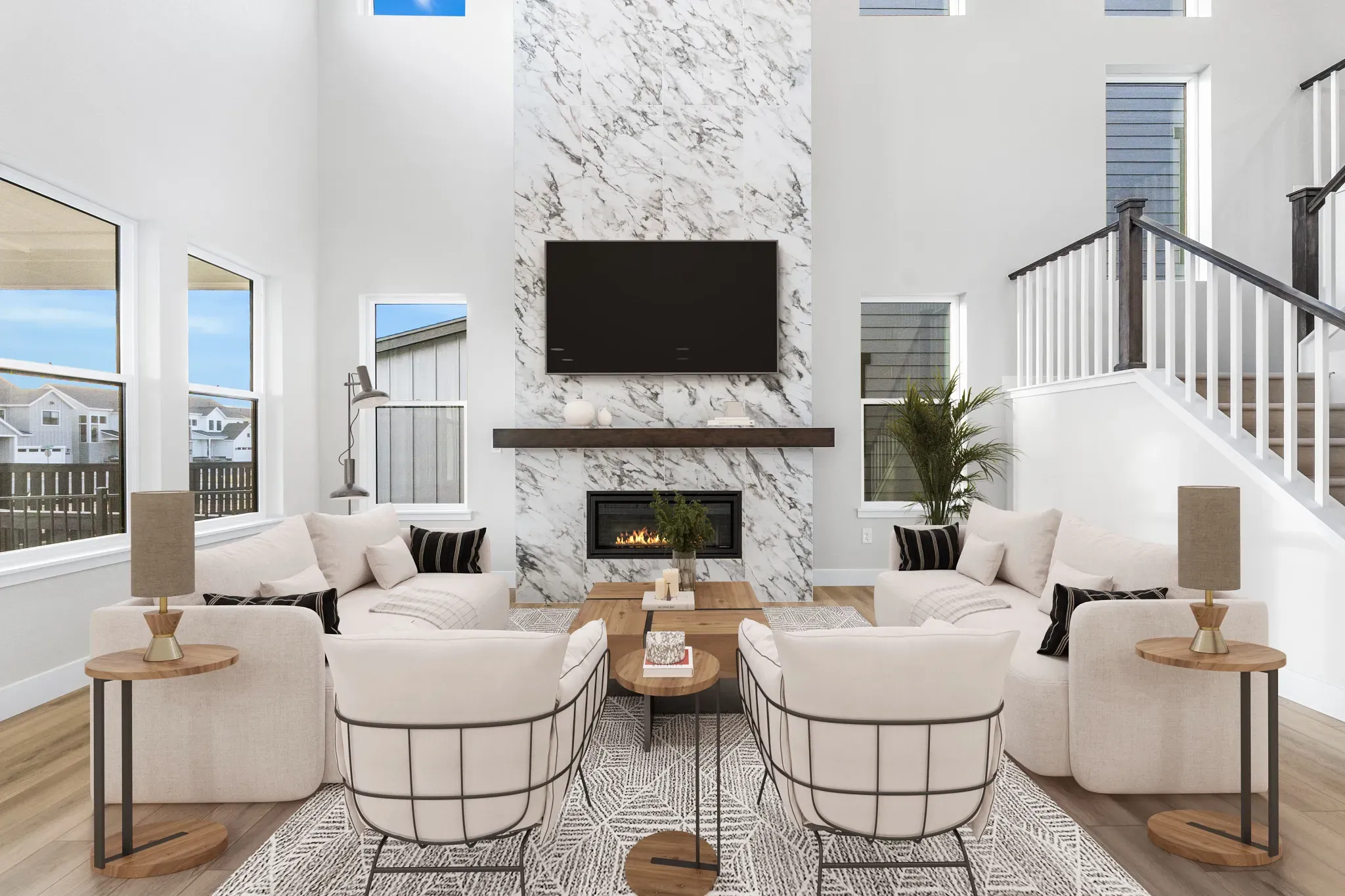 Starfall Plan Great Room - Virtually Staged