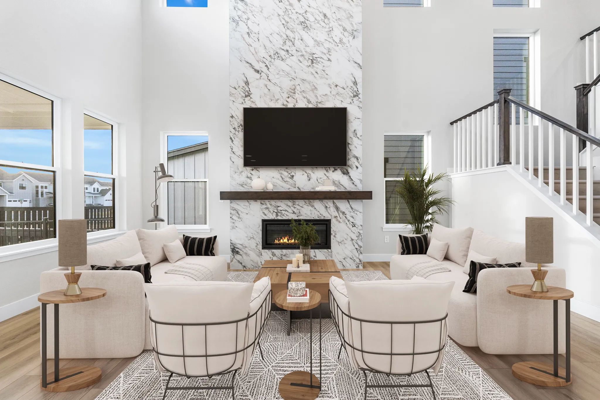 Starfall Plan Great Room - Virtually Staged