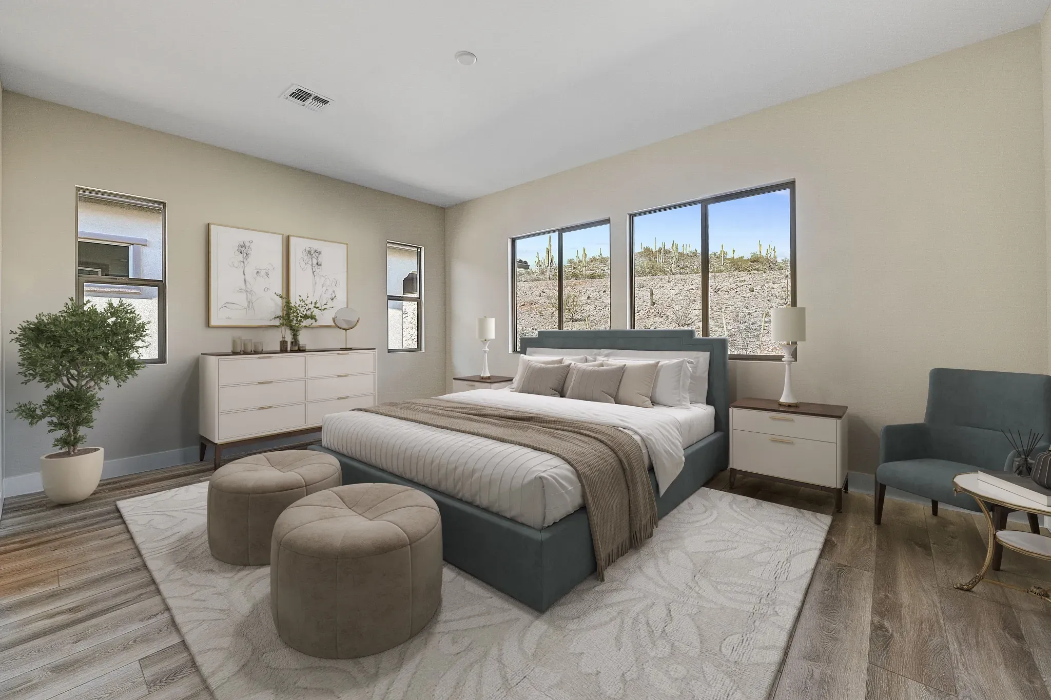 Virtually Staged Vantage Primary Bed