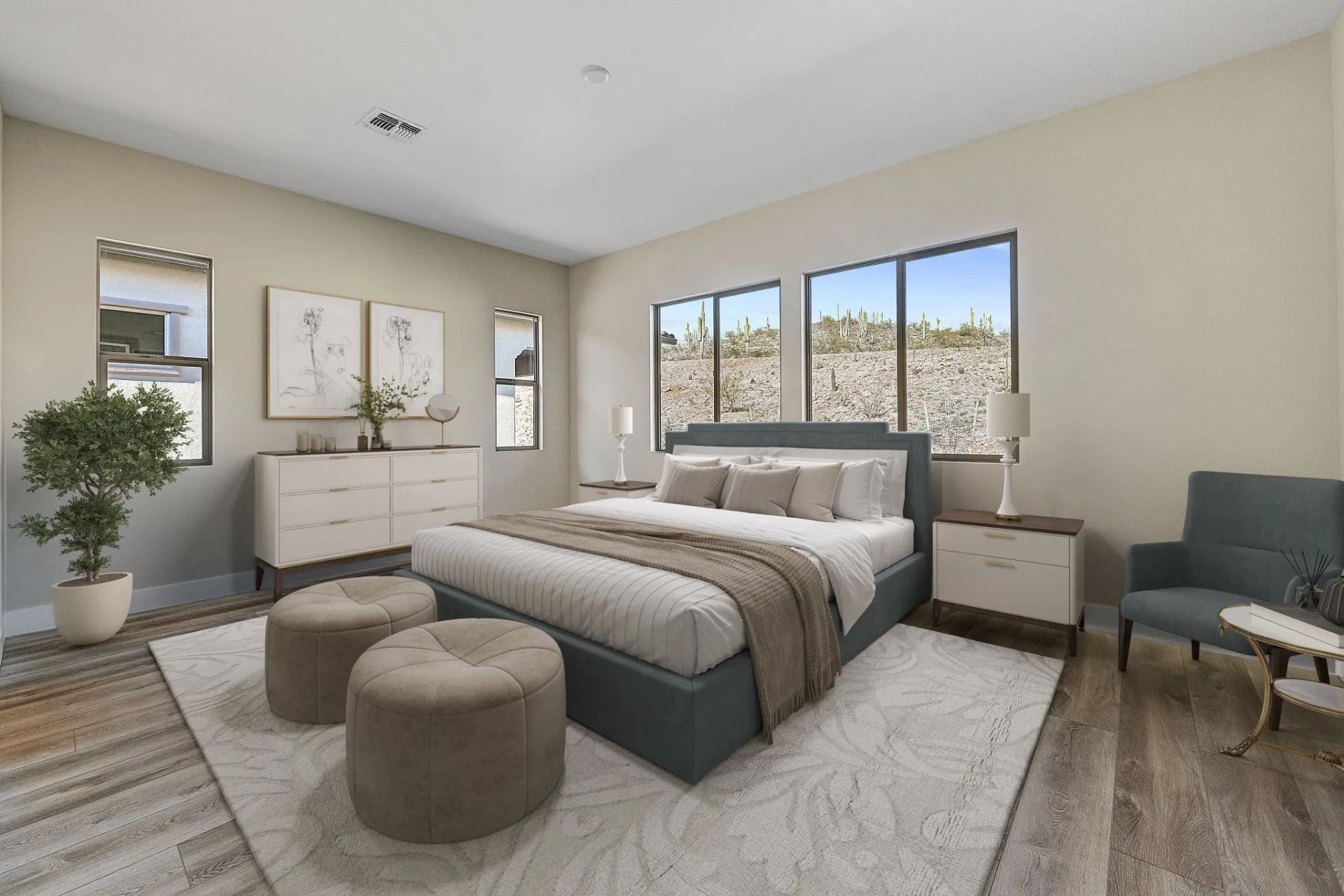 Virtually Staged Vantage Primary Bed