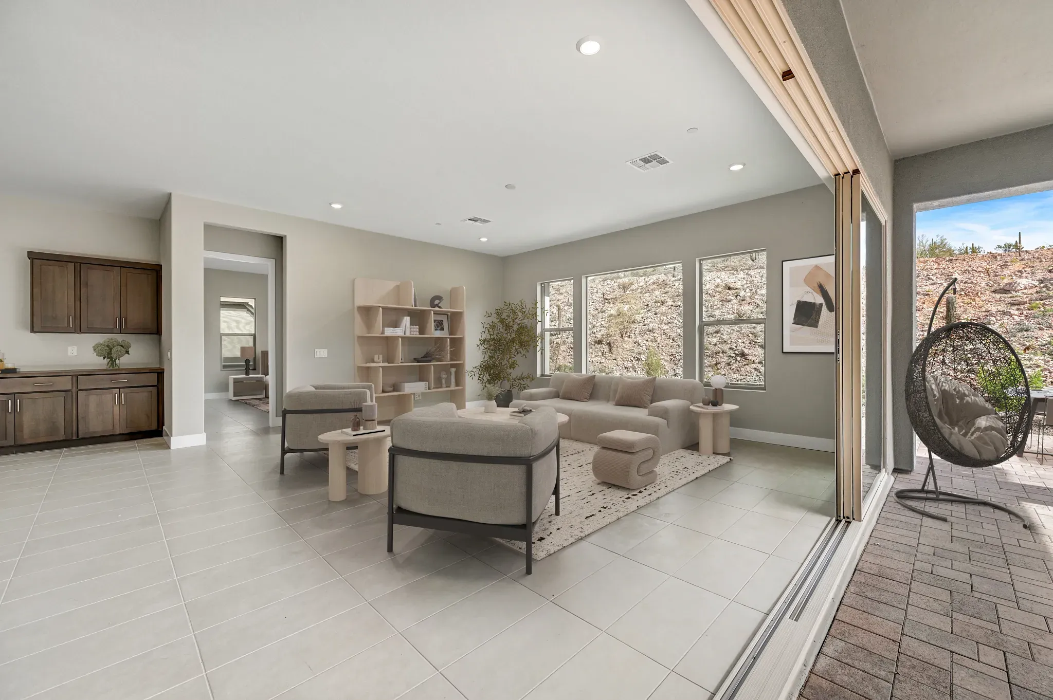 Virtually Staged Ridgecrest Savona Family Room