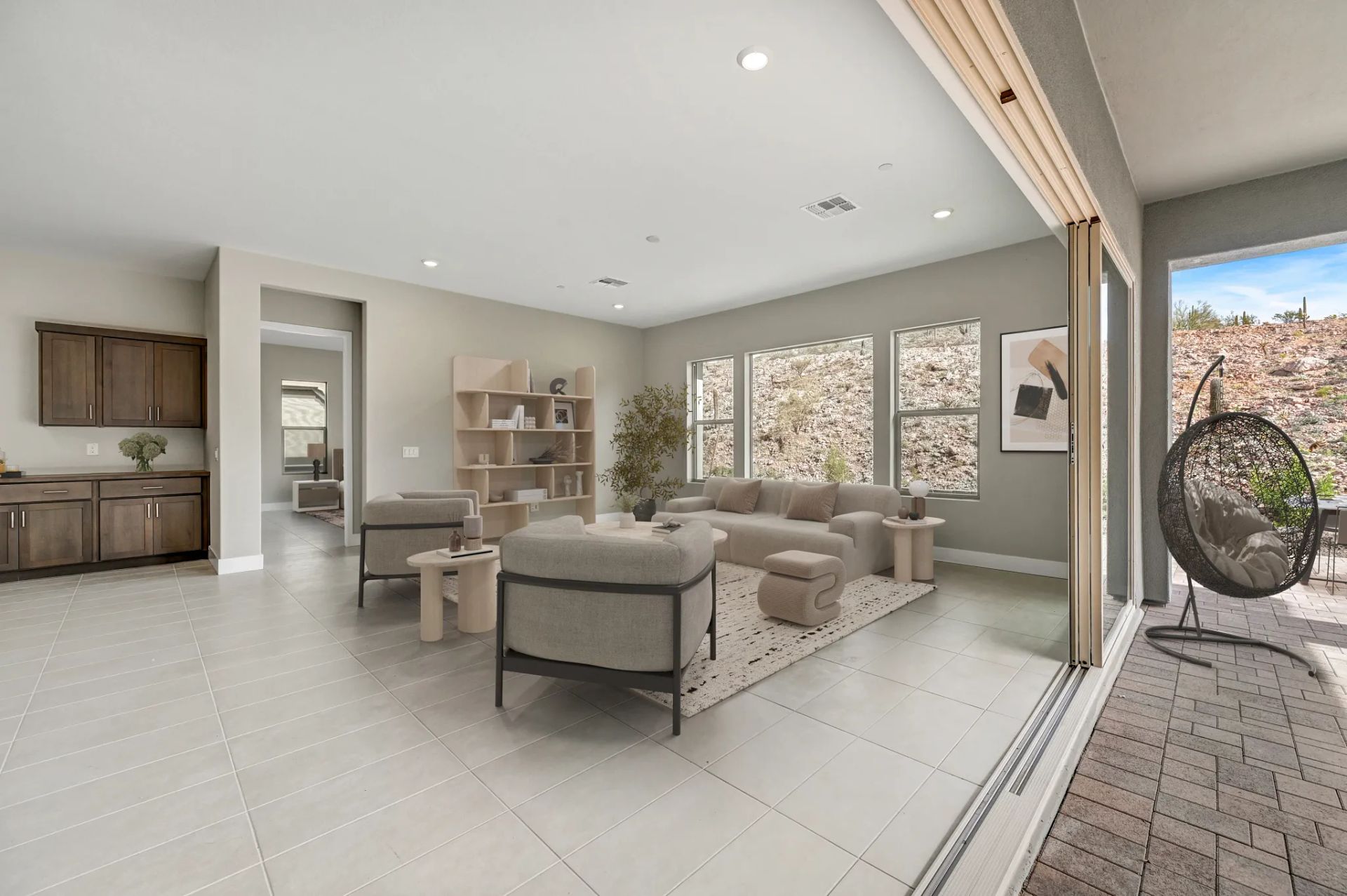 Virtually Staged Ridgecrest Savona Family Room