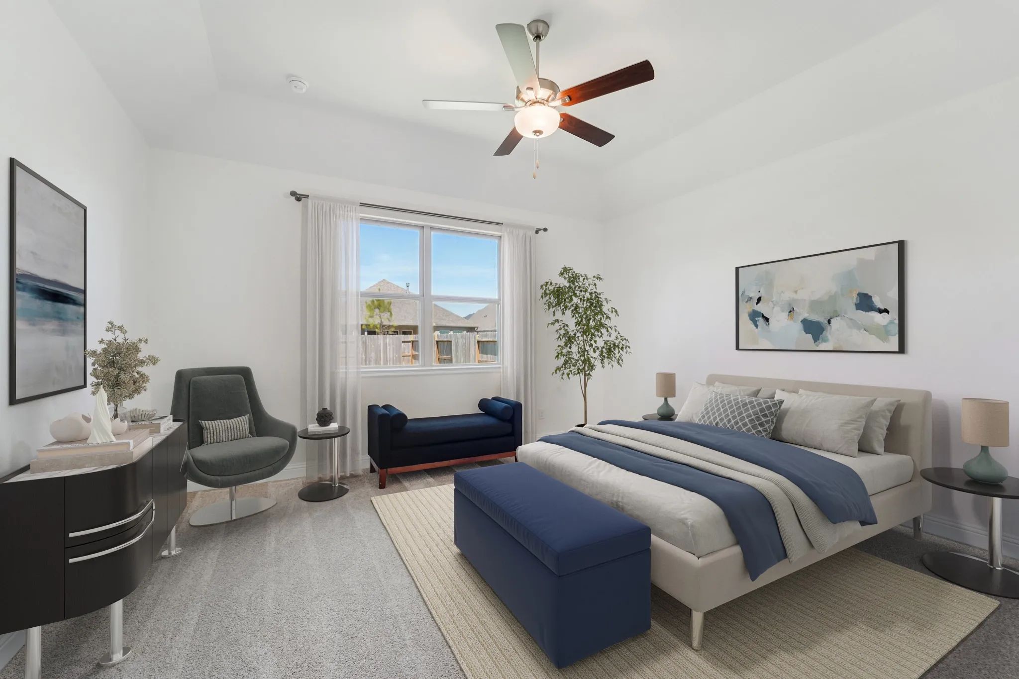 Plan 3019 Primary Bed - Staged
