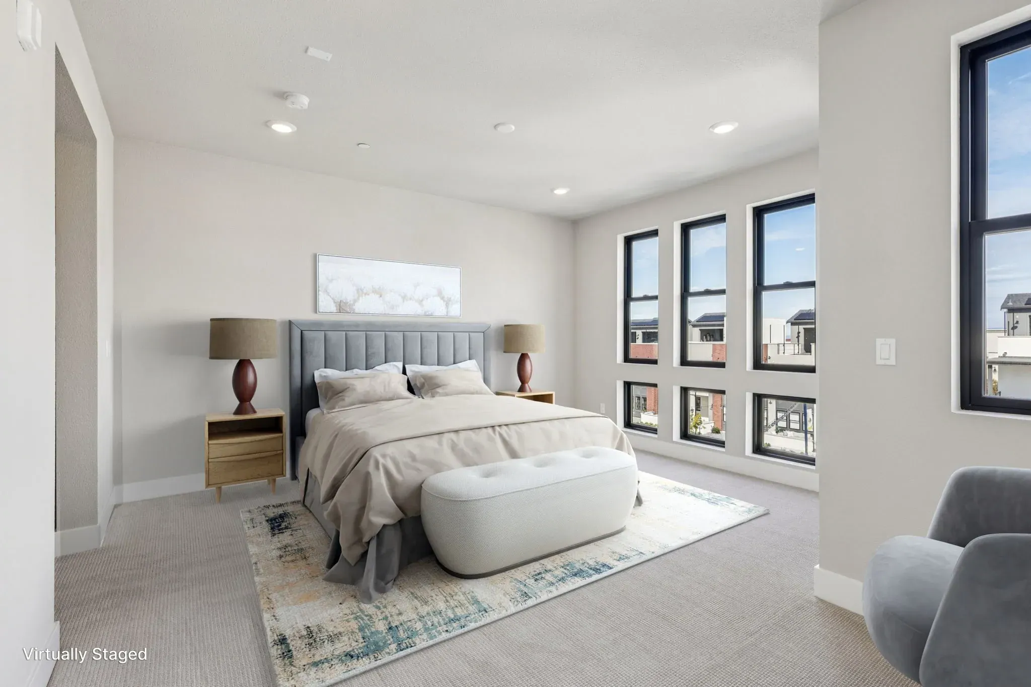 Rooftops Homesite 602 Primary Bed Virtually Staged