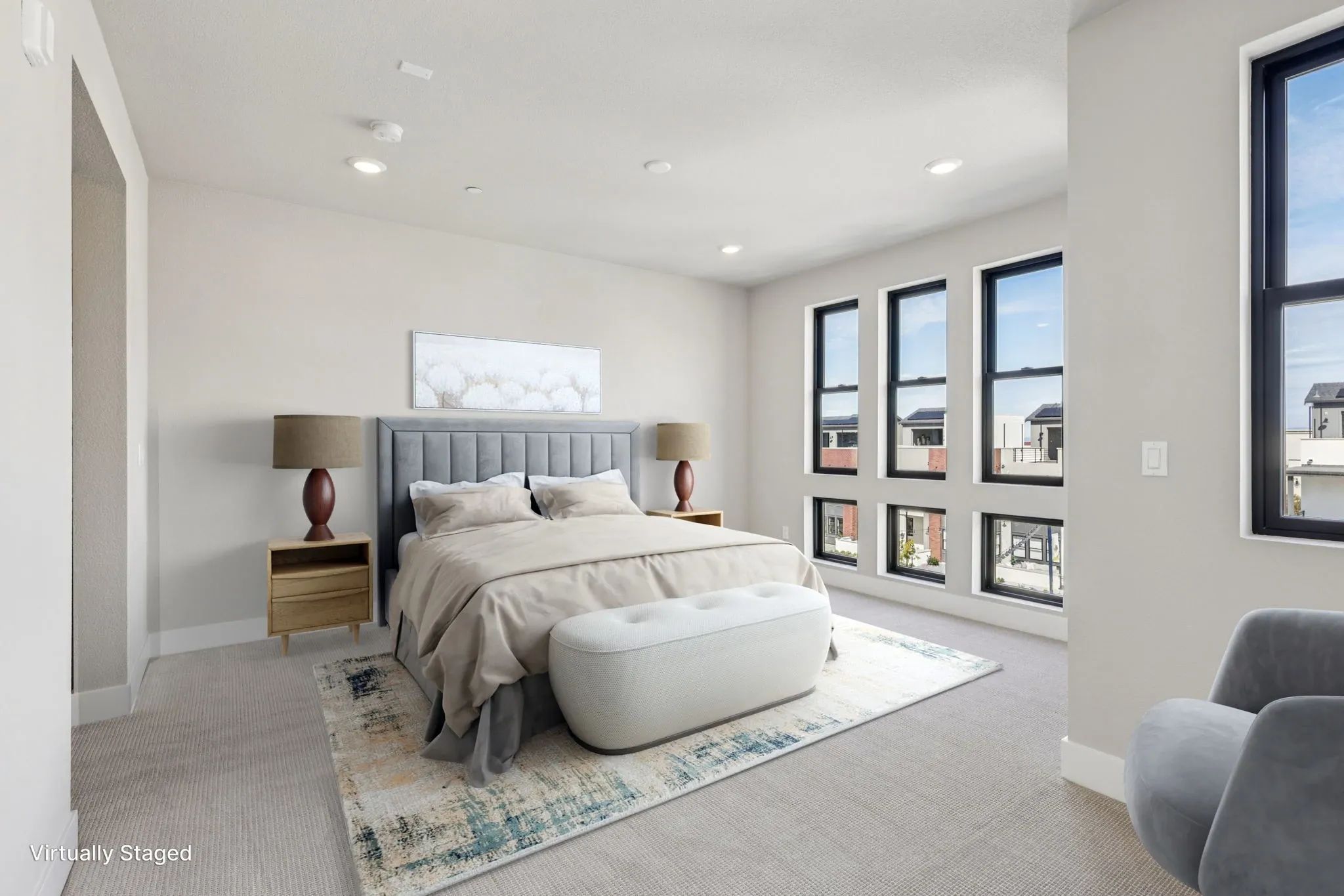 Rooftops Homesite 602 Primary Bed Virtually Staged