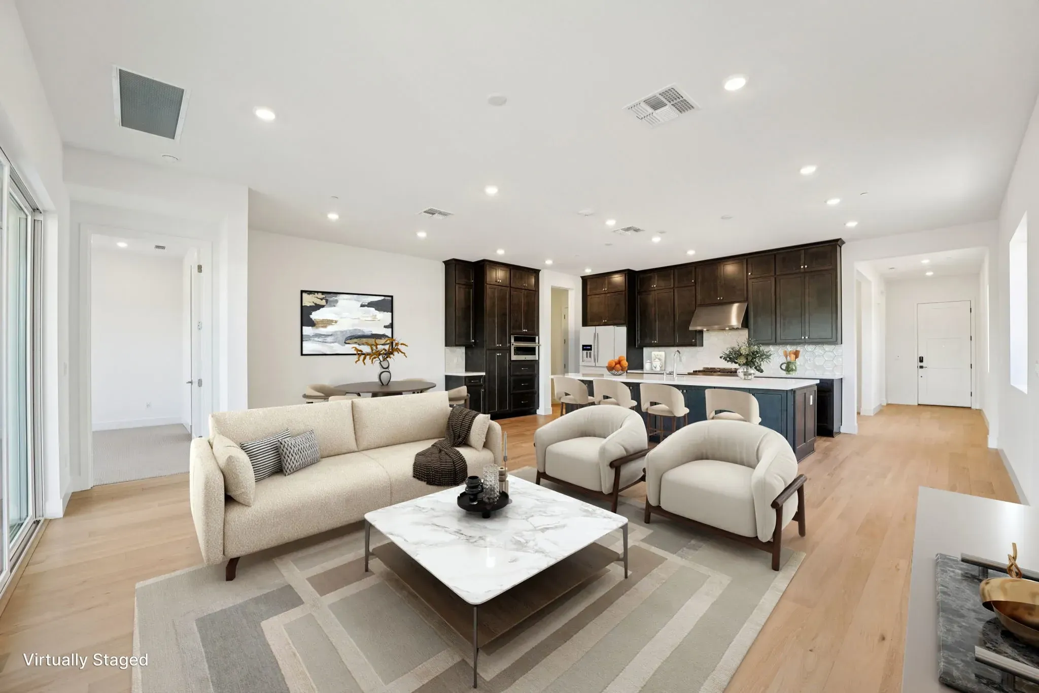 The Meadows Homesite 1 Great Room Virtually Staged