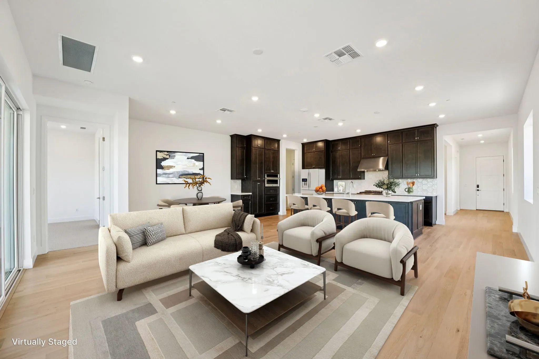 The Meadows Homesite 1 Great Room Virtually Staged