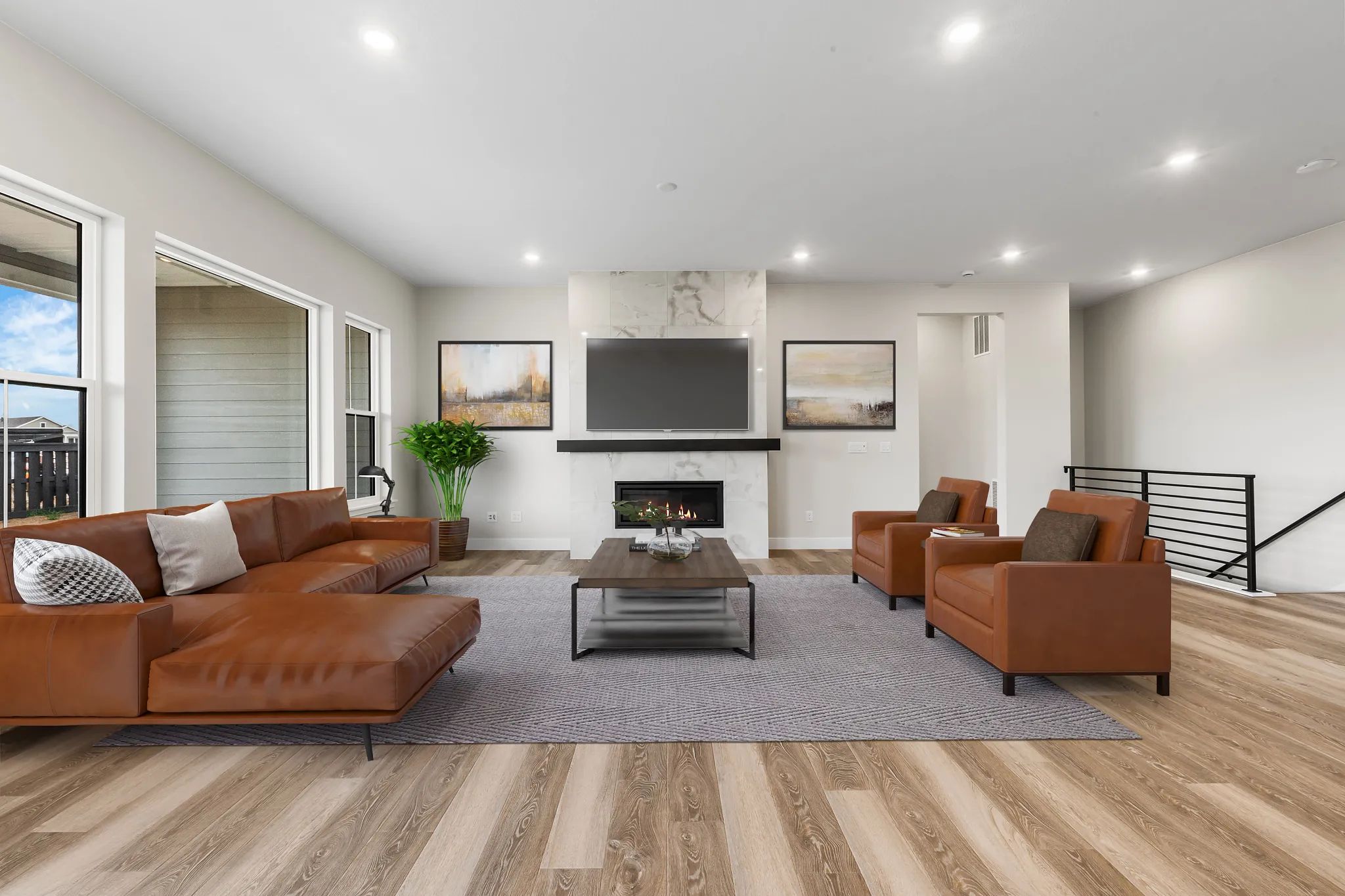 Willowbend Great Room - Virtually Staged