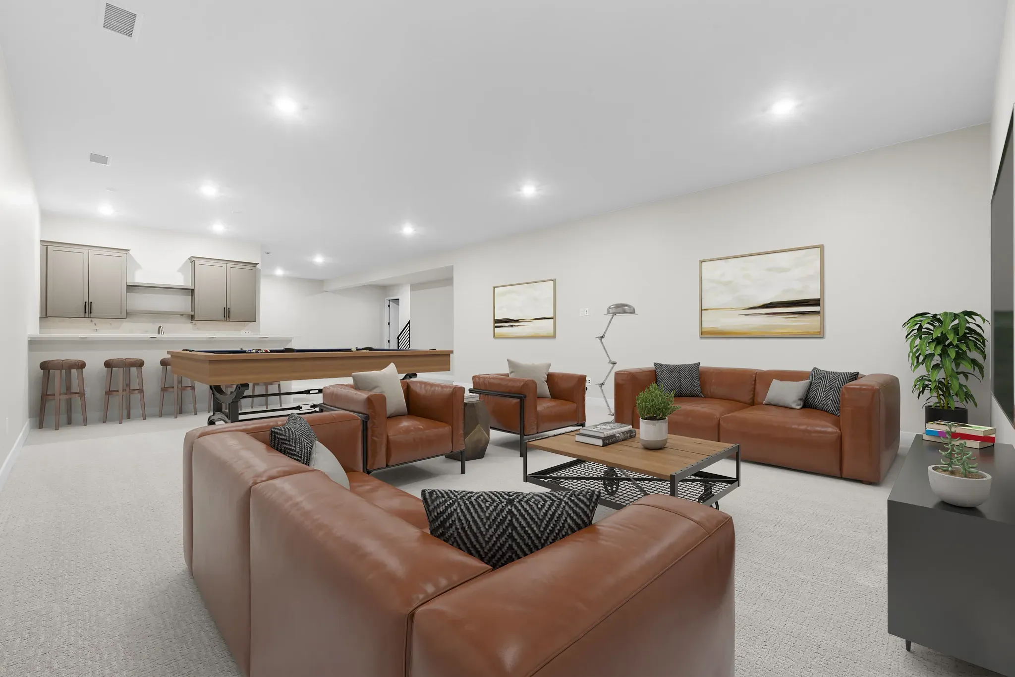 Willowbend Finished Basement - Virtually Staged