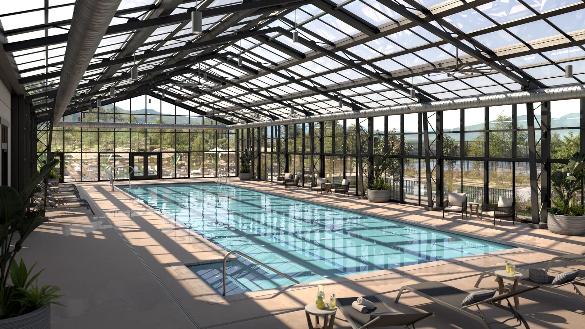 Coming Soon, Indoor Pool with Lap Lanes Rendering