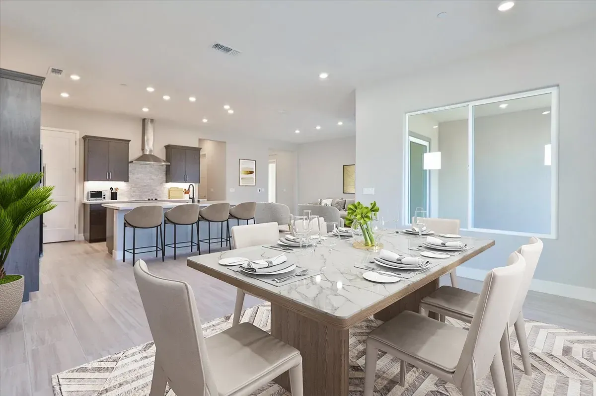 Virtually Staged Dining Room & Kitchen