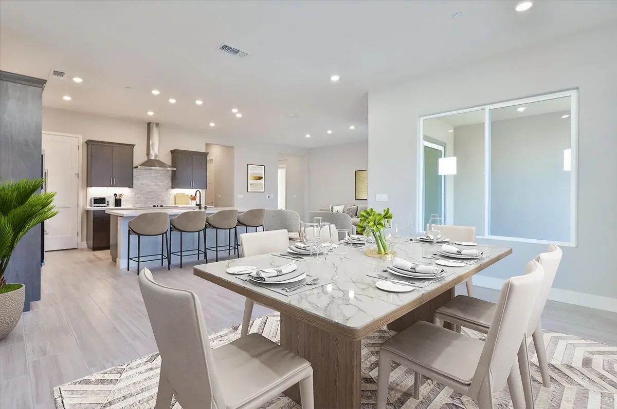 Virtually Staged Dining Room & Kitchen