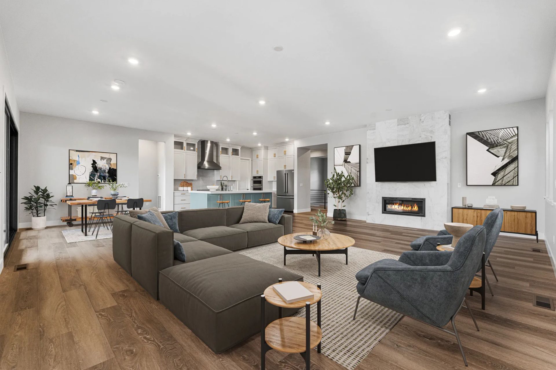 Homesite 2 Great Room, Dining + Kitchen - Virtuall