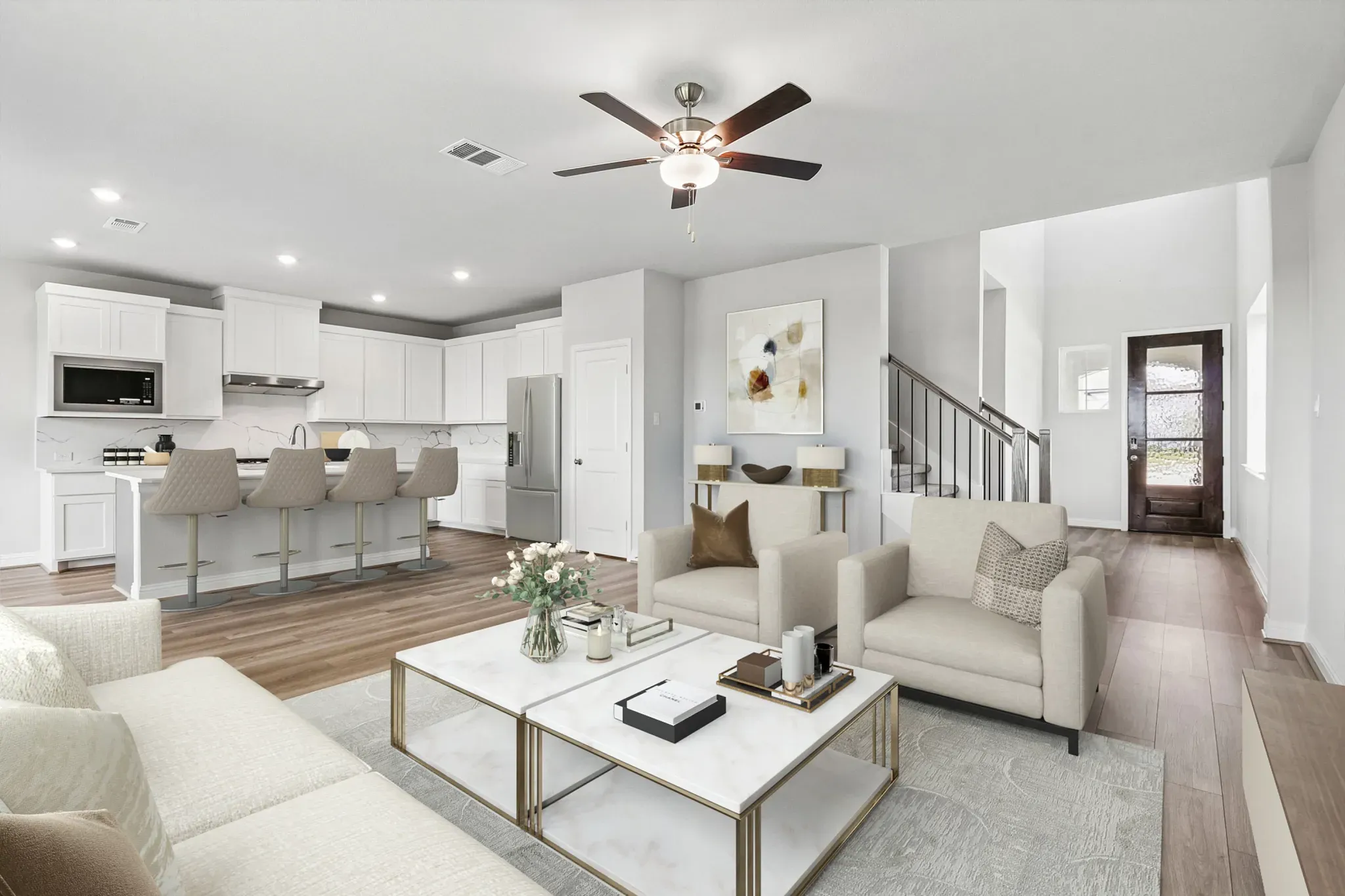 Plan 3069 Great Room - Staged