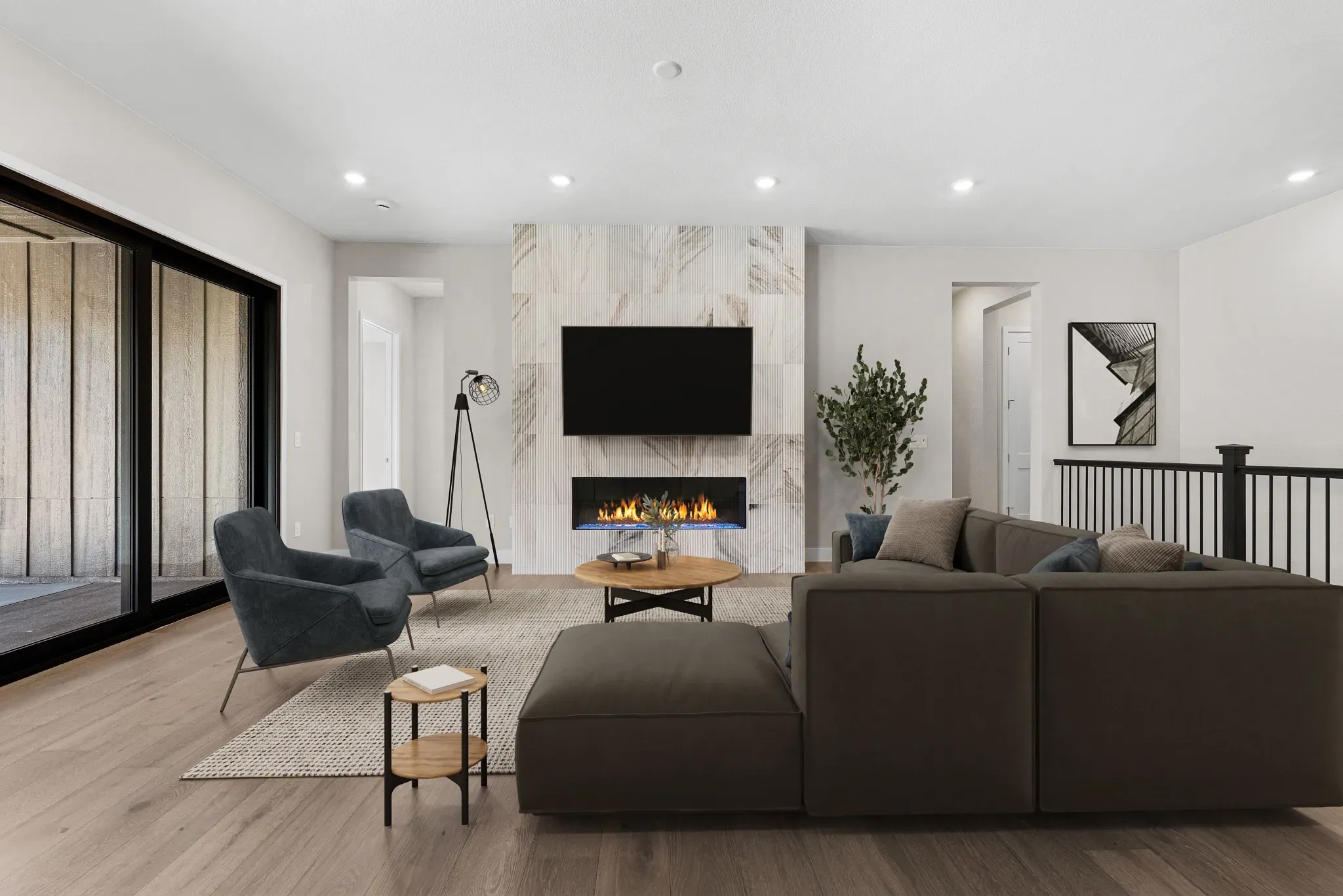 Brantley Plan Great Room - Virtually Staged