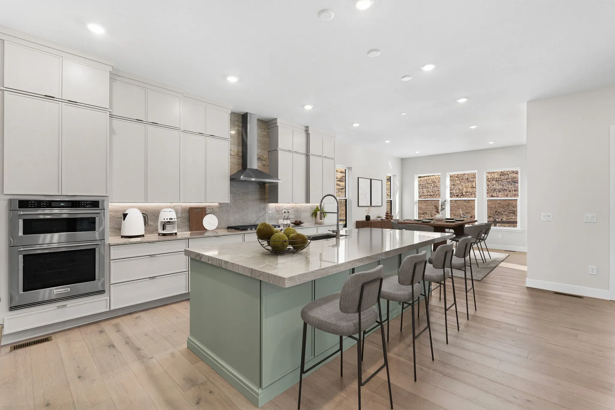 Brantley Plan Kitchen + Dining - Virtually Staged