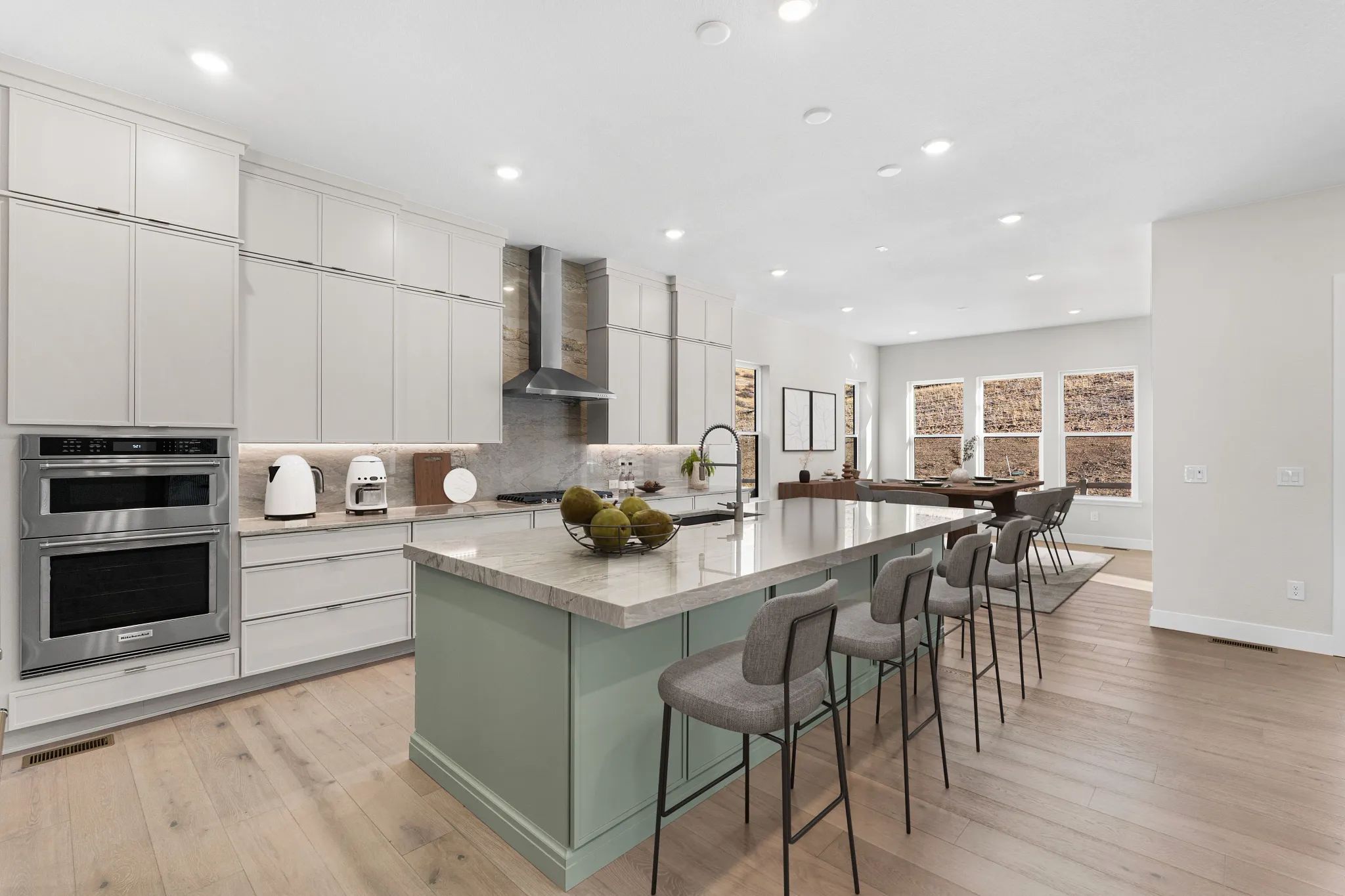 Brantley Plan Kitchen + Dining - Virtually Staged