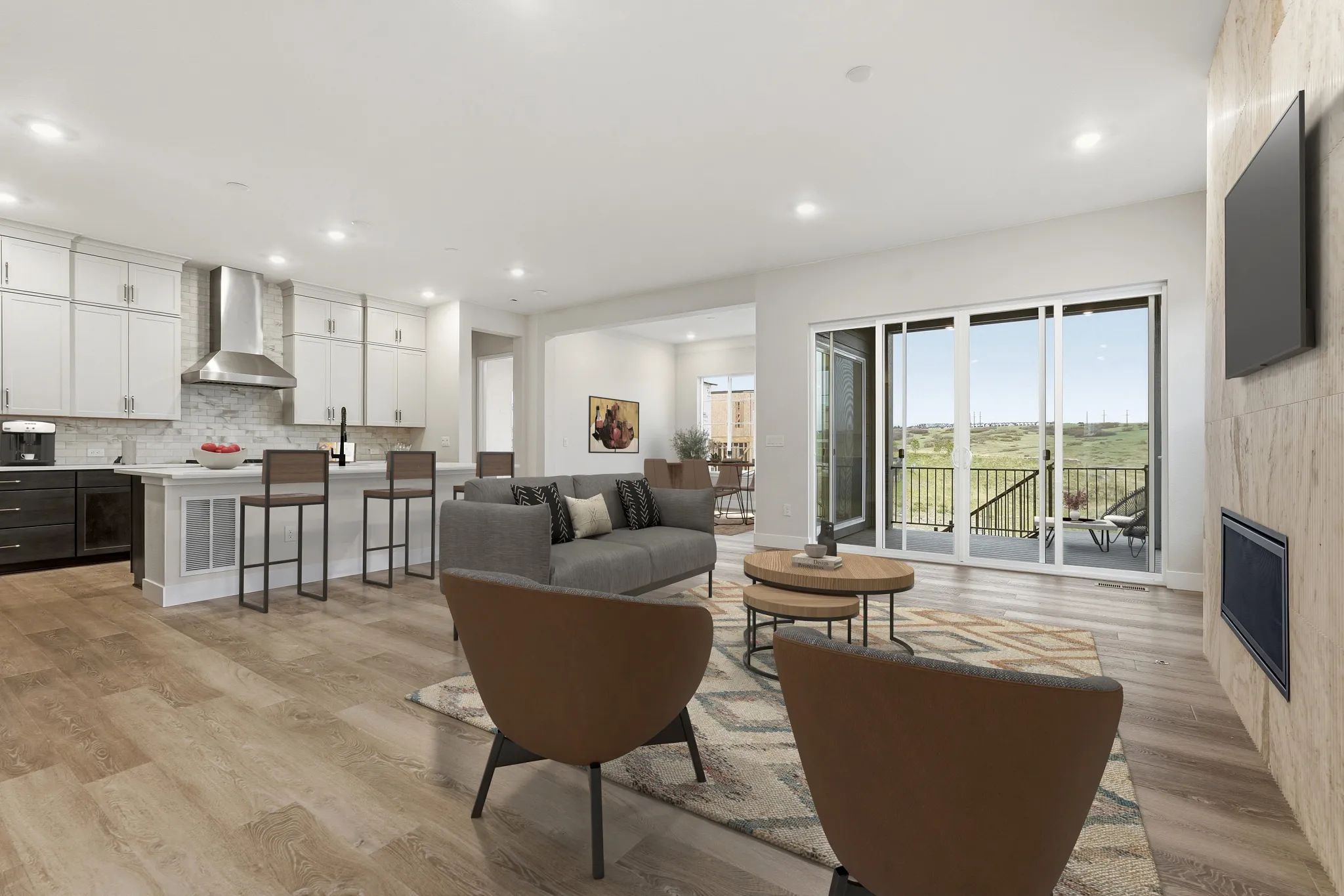 Homesite 8 Great Room, Kitchen + Dining - Virtuall