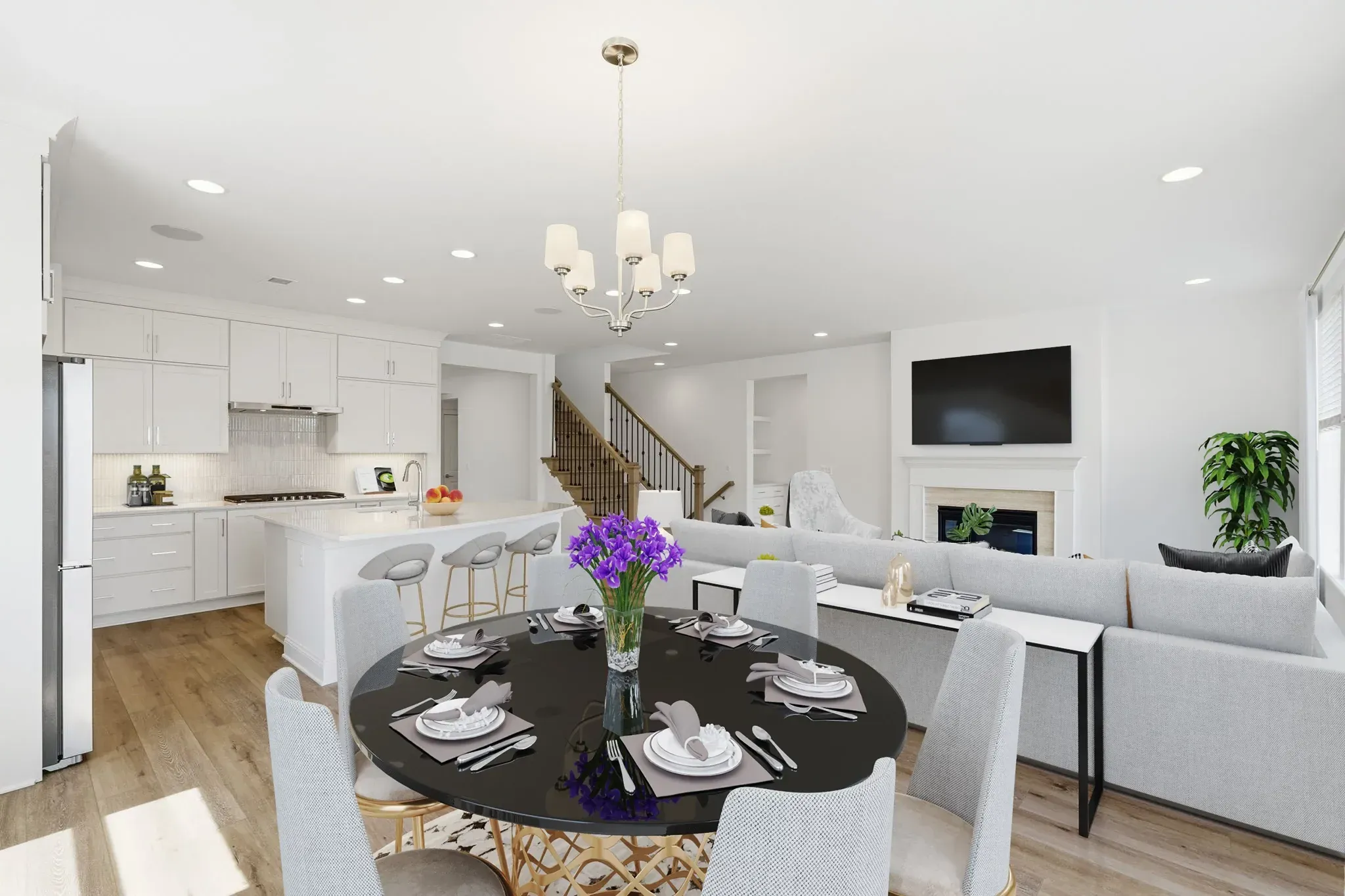Aspen II Virtually Staged  Kitchen & Great Room