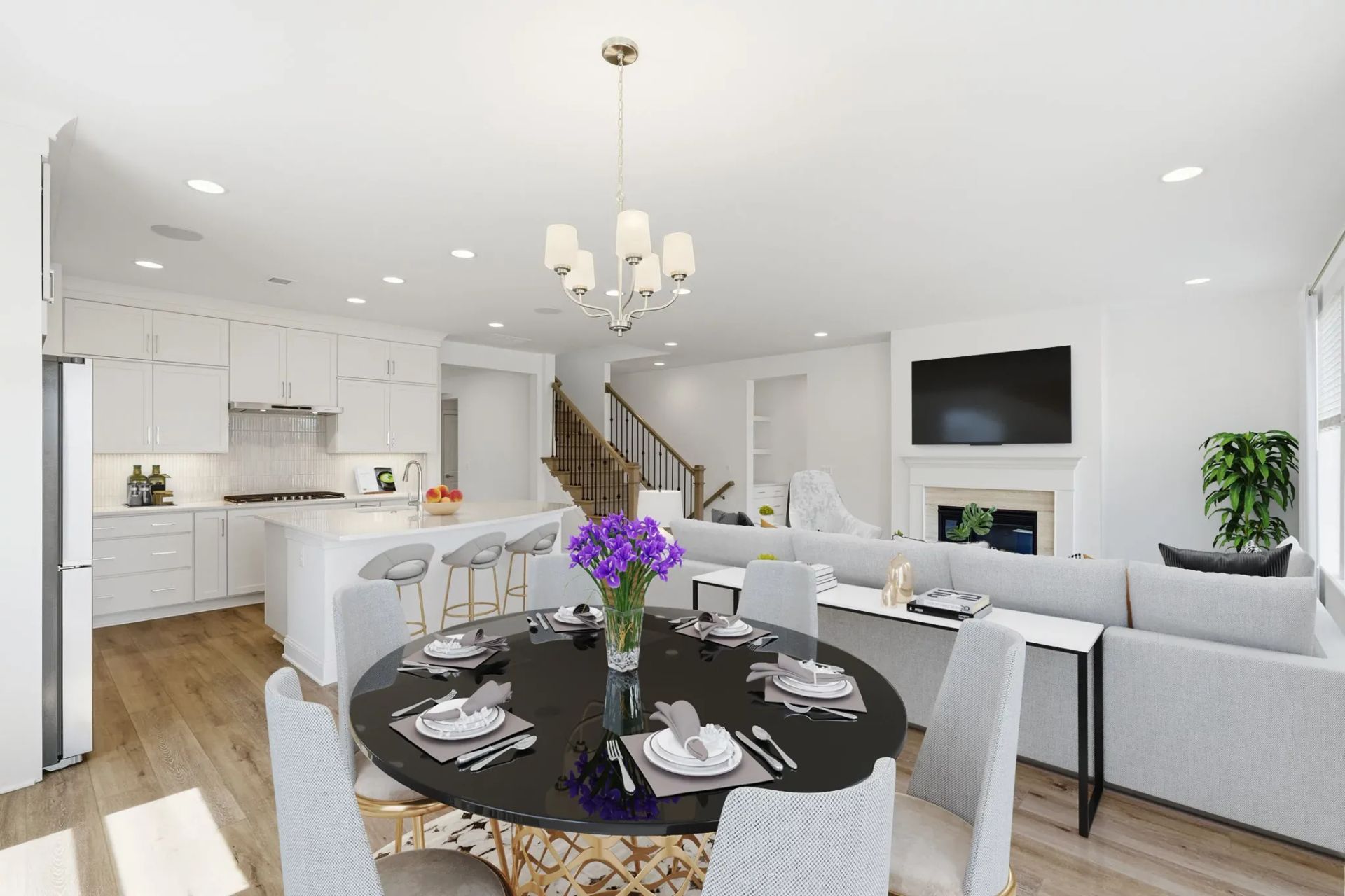 Aspen II Virtually Staged  Kitchen & Great Room