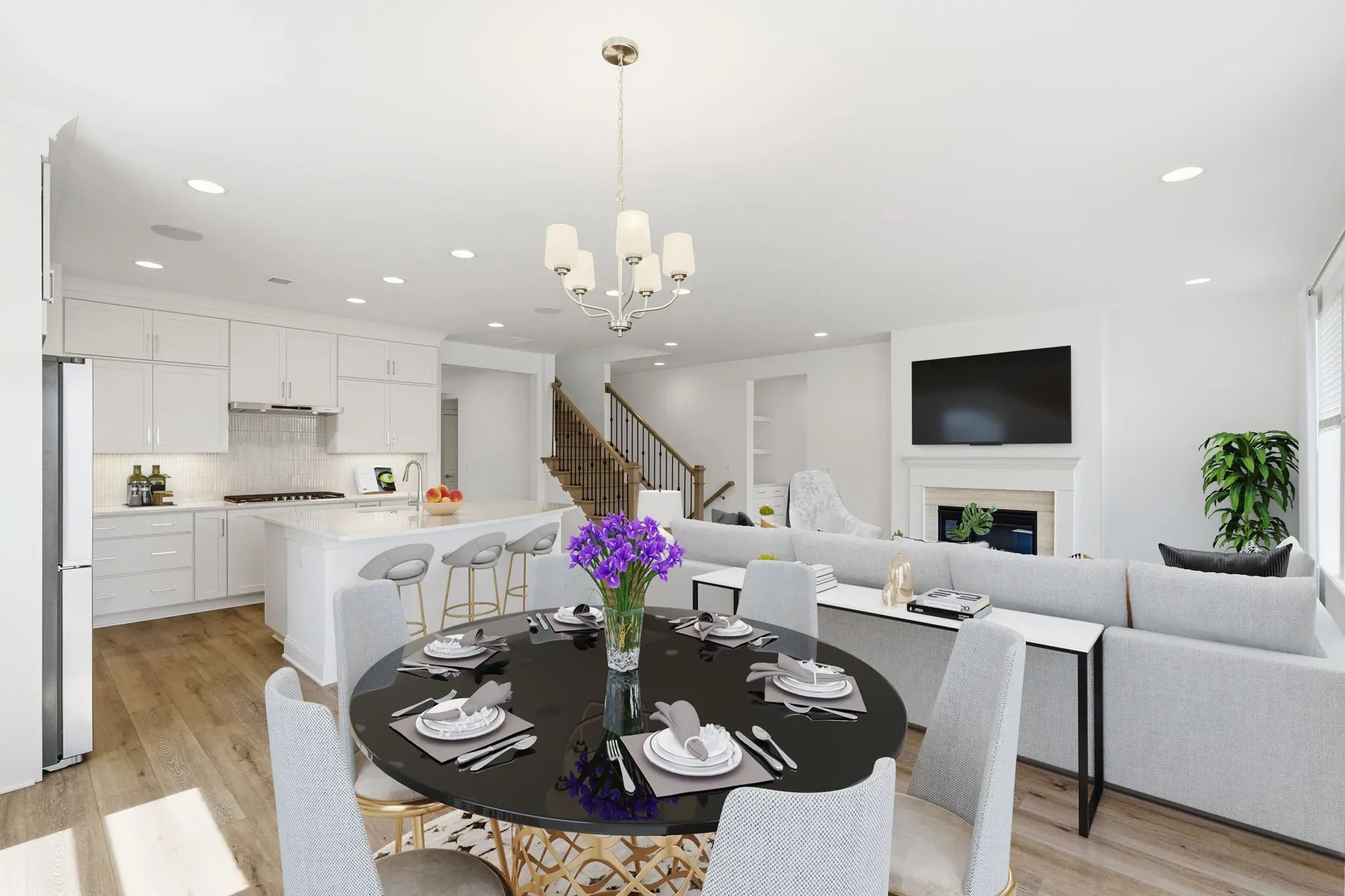Aspen II Virtually Staged  Kitchen & Great Room