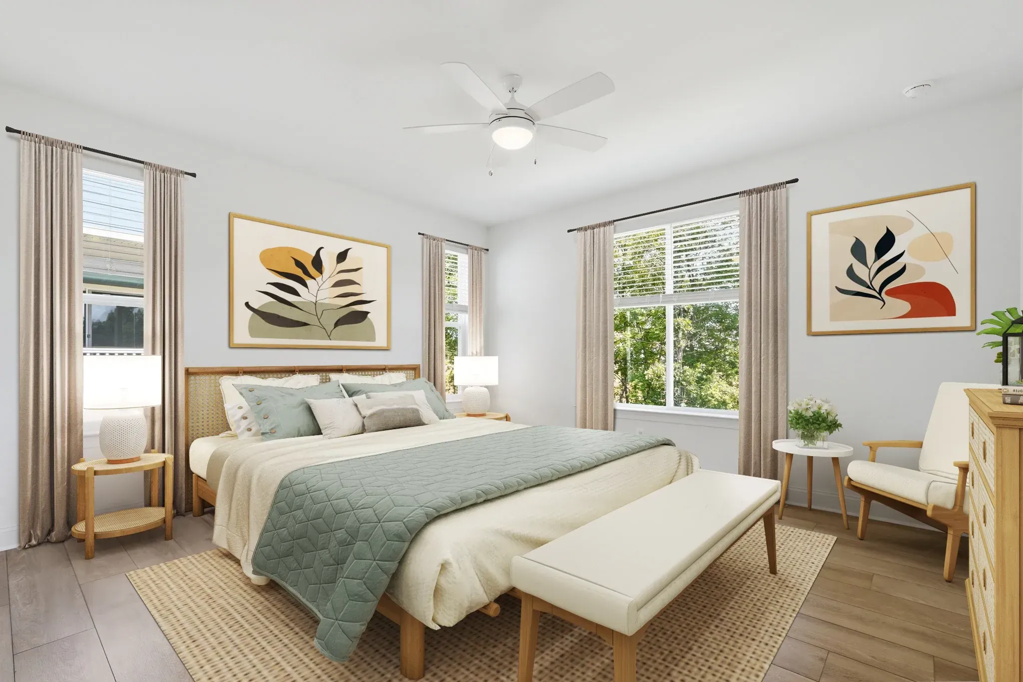 Nice II Virtually Staged Primary Bed
