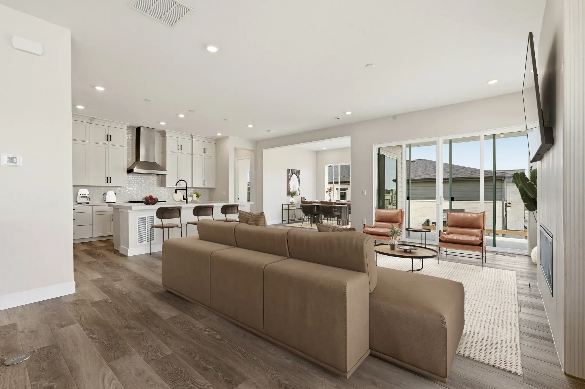 Homesite 7 Great Room, Kitchen + Dining - Virtuall