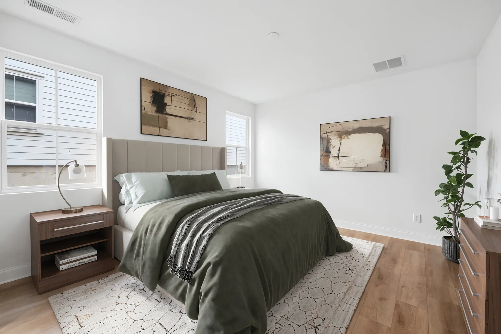 Virtually Staged Primary Bedroom