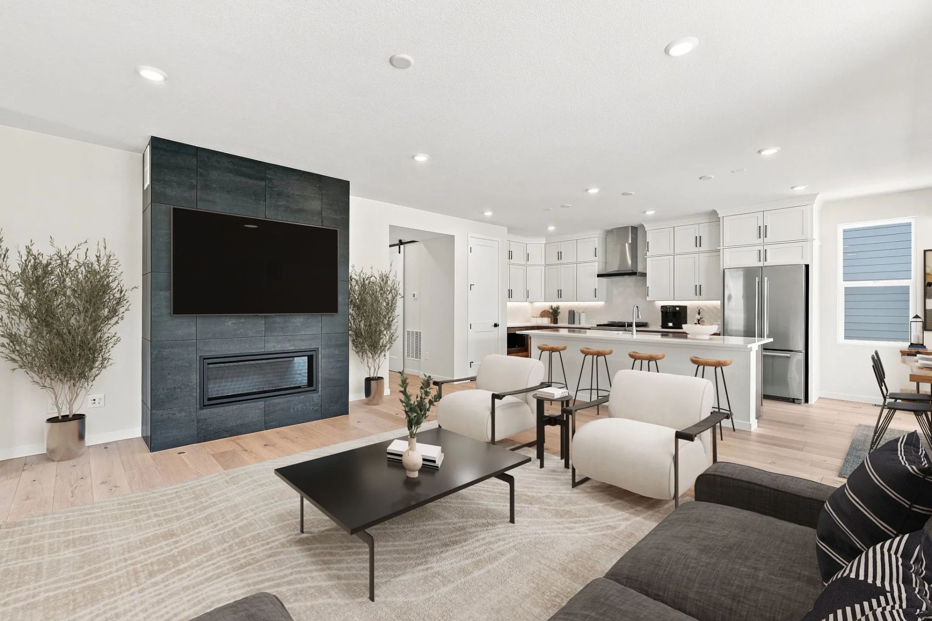 Homesite 8 Great Room + Kitchen - Virtually Staged