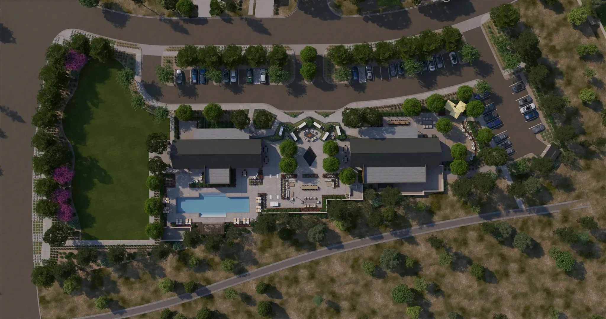Open Wellness + Social Club Aerial Overview