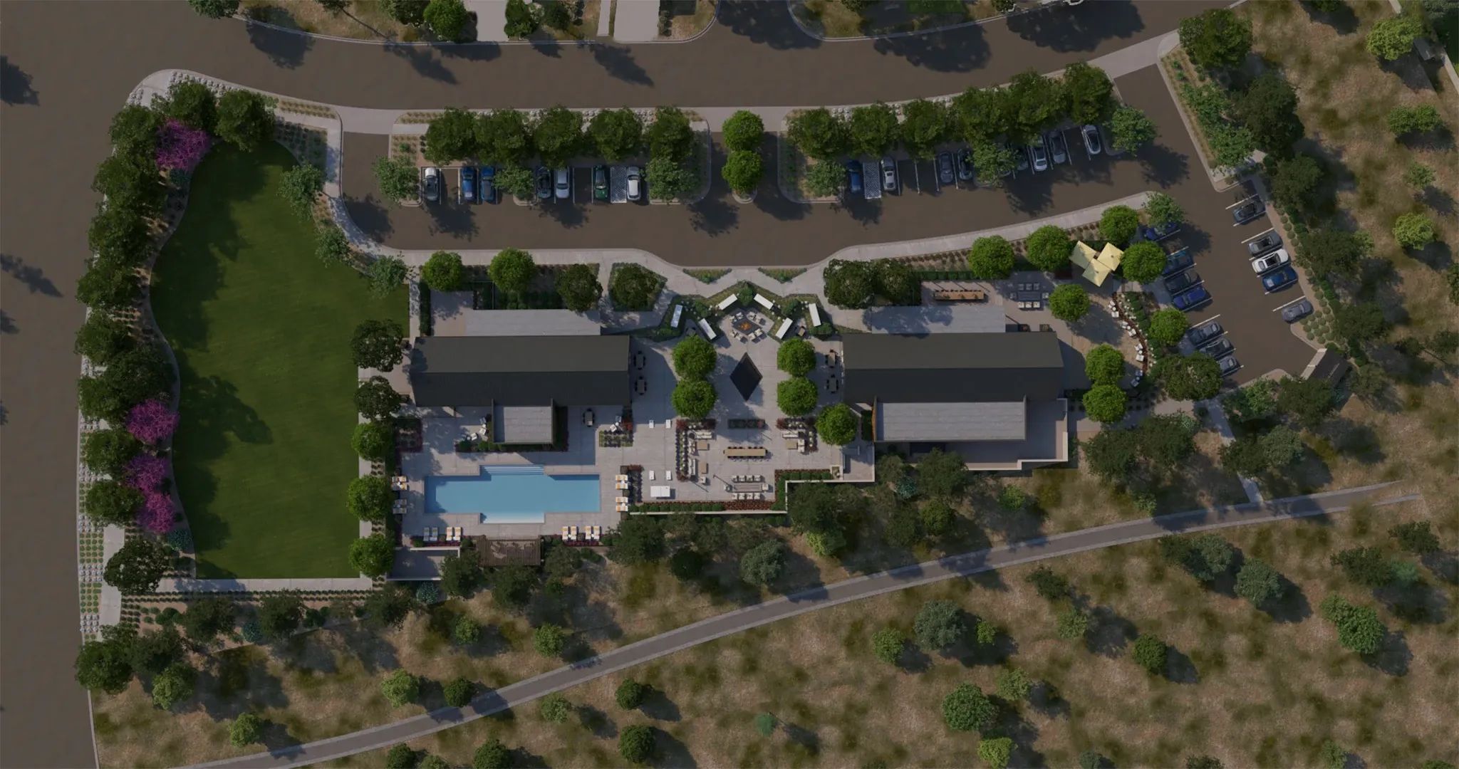 Open Wellness + Social Club Aerial Overview