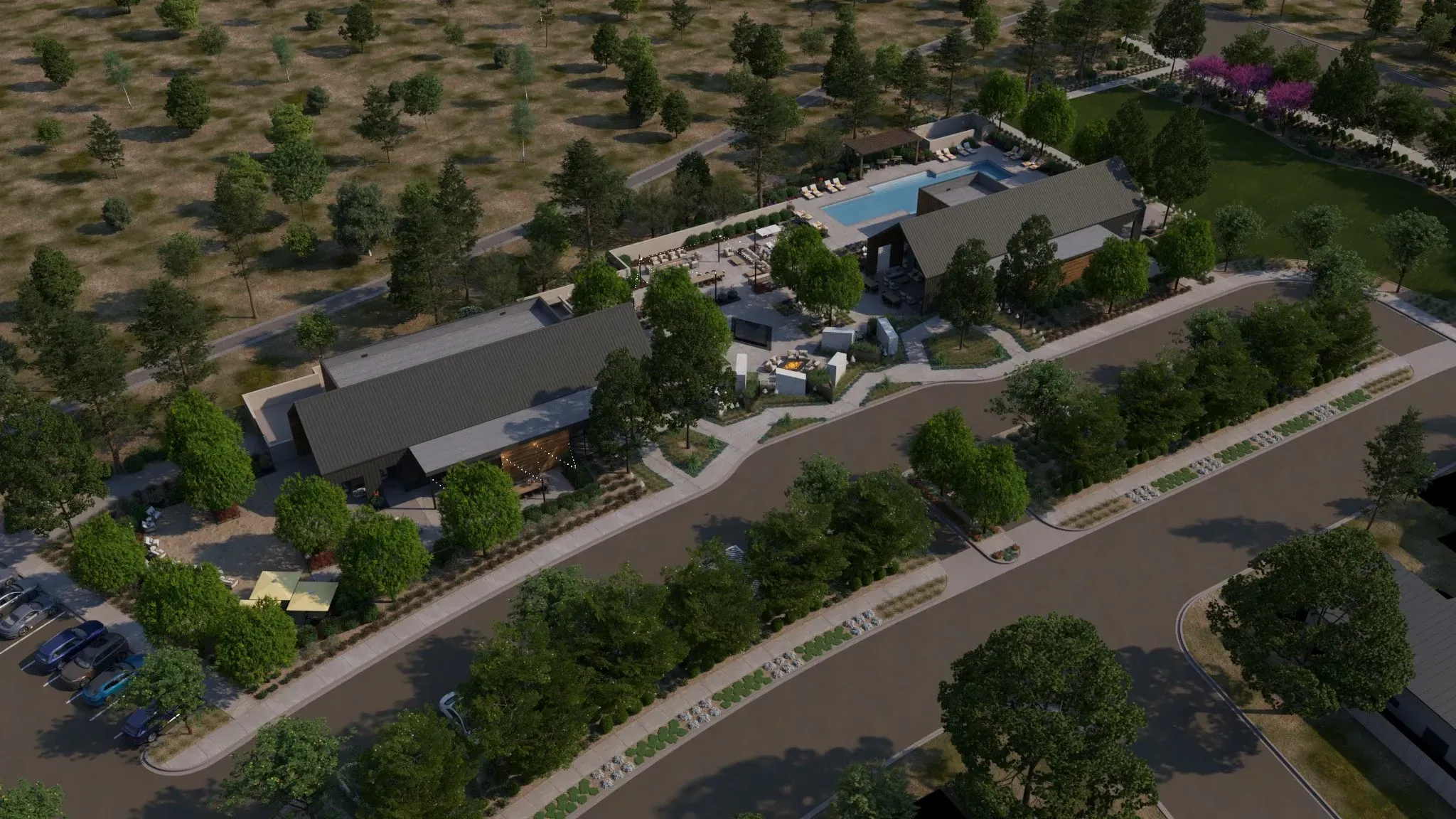 Open Wellness + Social Club Aerial Overview