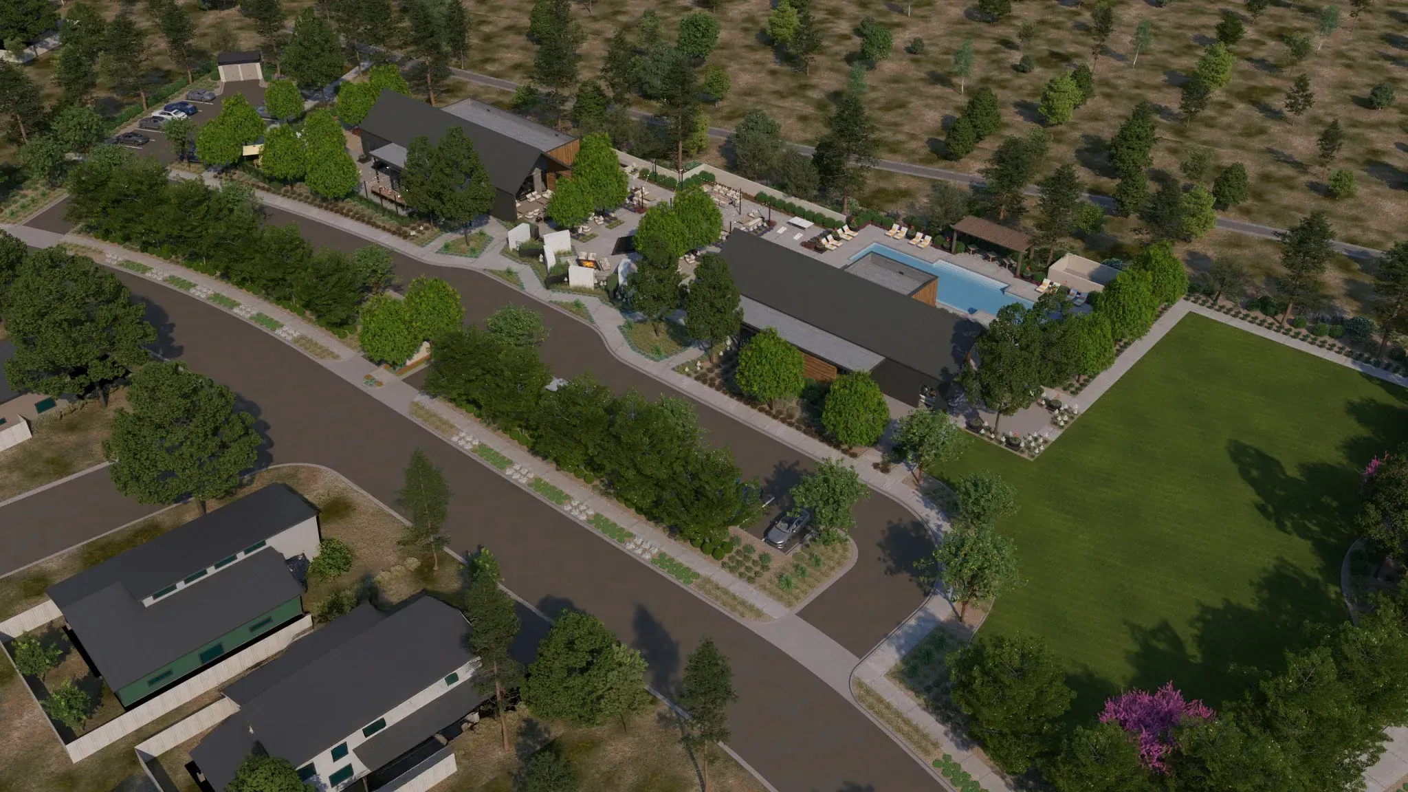 Open Wellness + Social Club Aerial Overview
