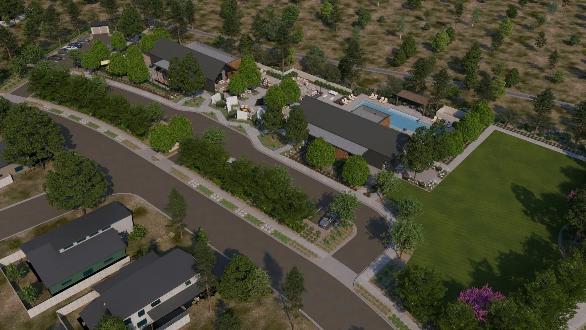 Open Wellness + Social Club Aerial Overview